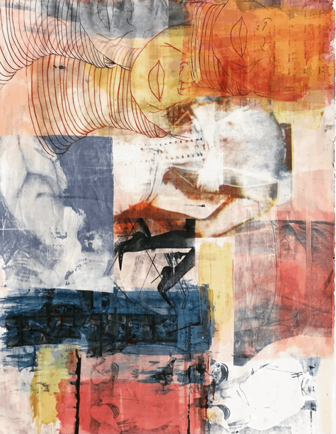 Multi Media - Collage, Silk Screen Print
36" x 50"