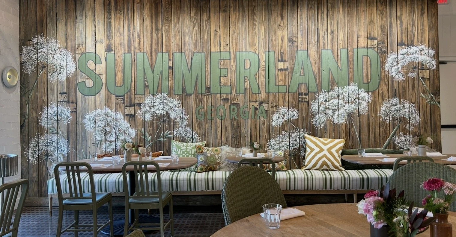 Mural and Logo for interior of Summerland Restaurant in Atlanta, Georgia. 