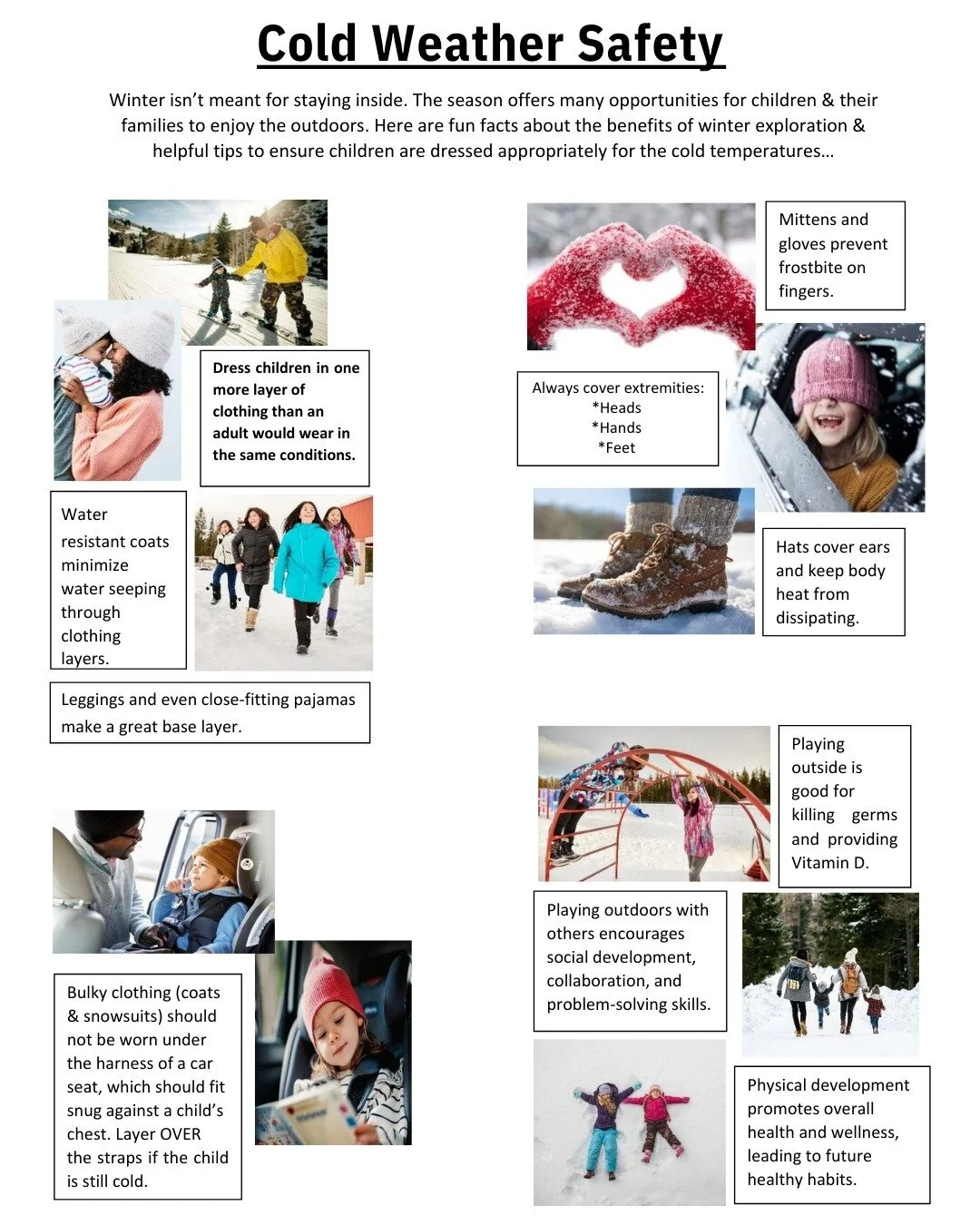 Check out this helpful graphic on keeping kids safe and warm in the cold weather!