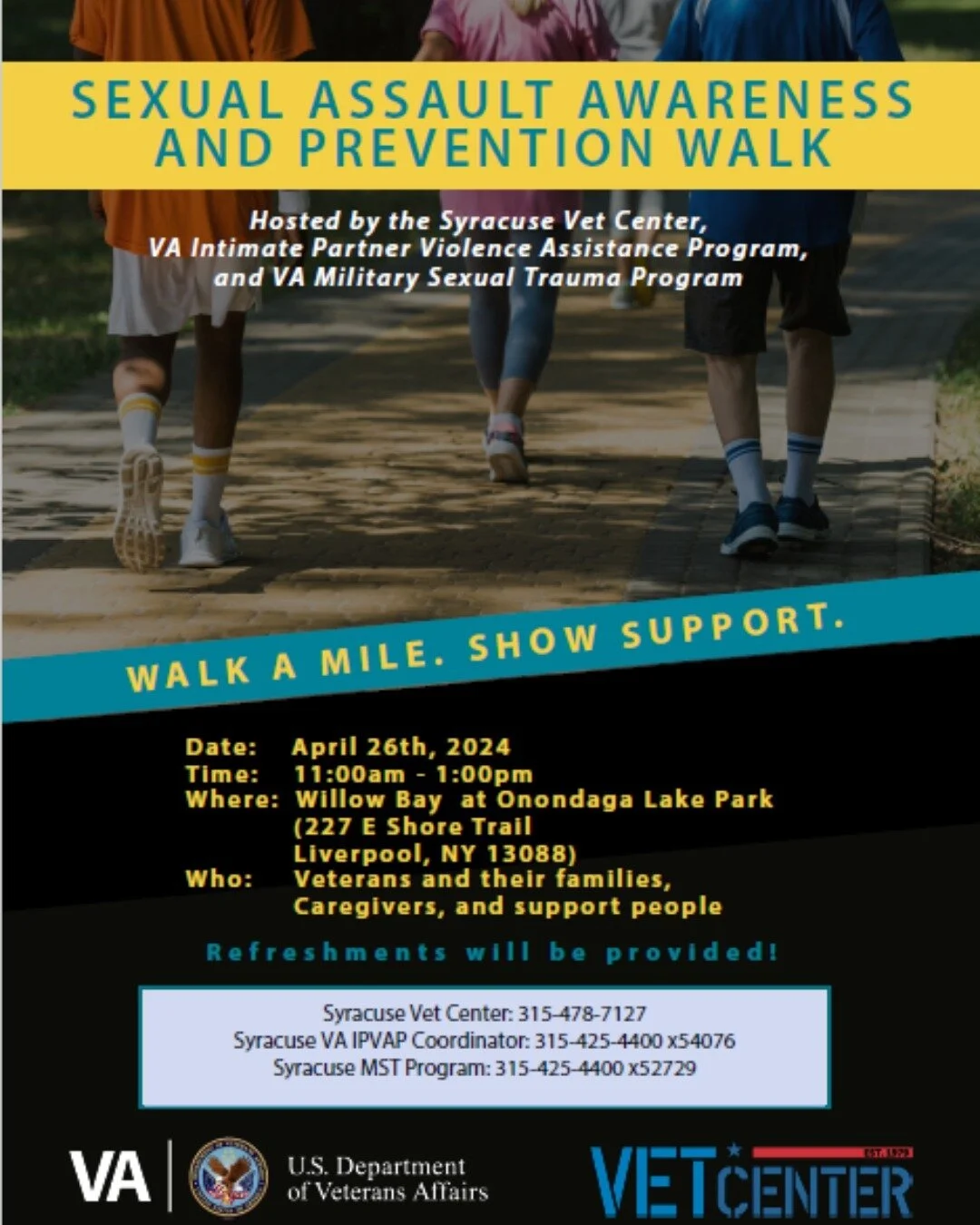 Walk a mile and show support for Sexual Assault Awareness and Prevention. This event will take place on April 26th. View the graphic for more information on how you can get involved!