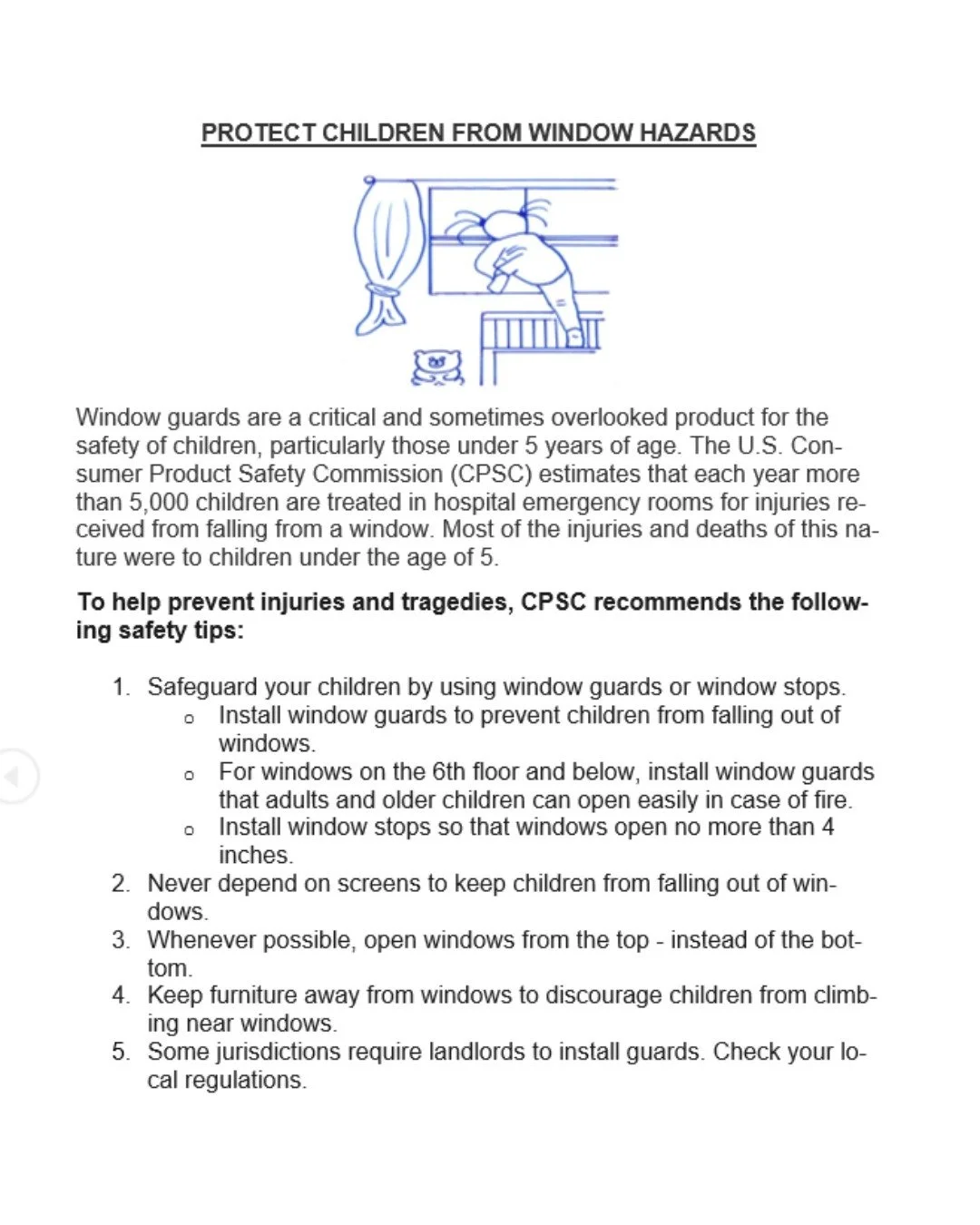 Check out this helpful graphic on protecting children from window hazards!