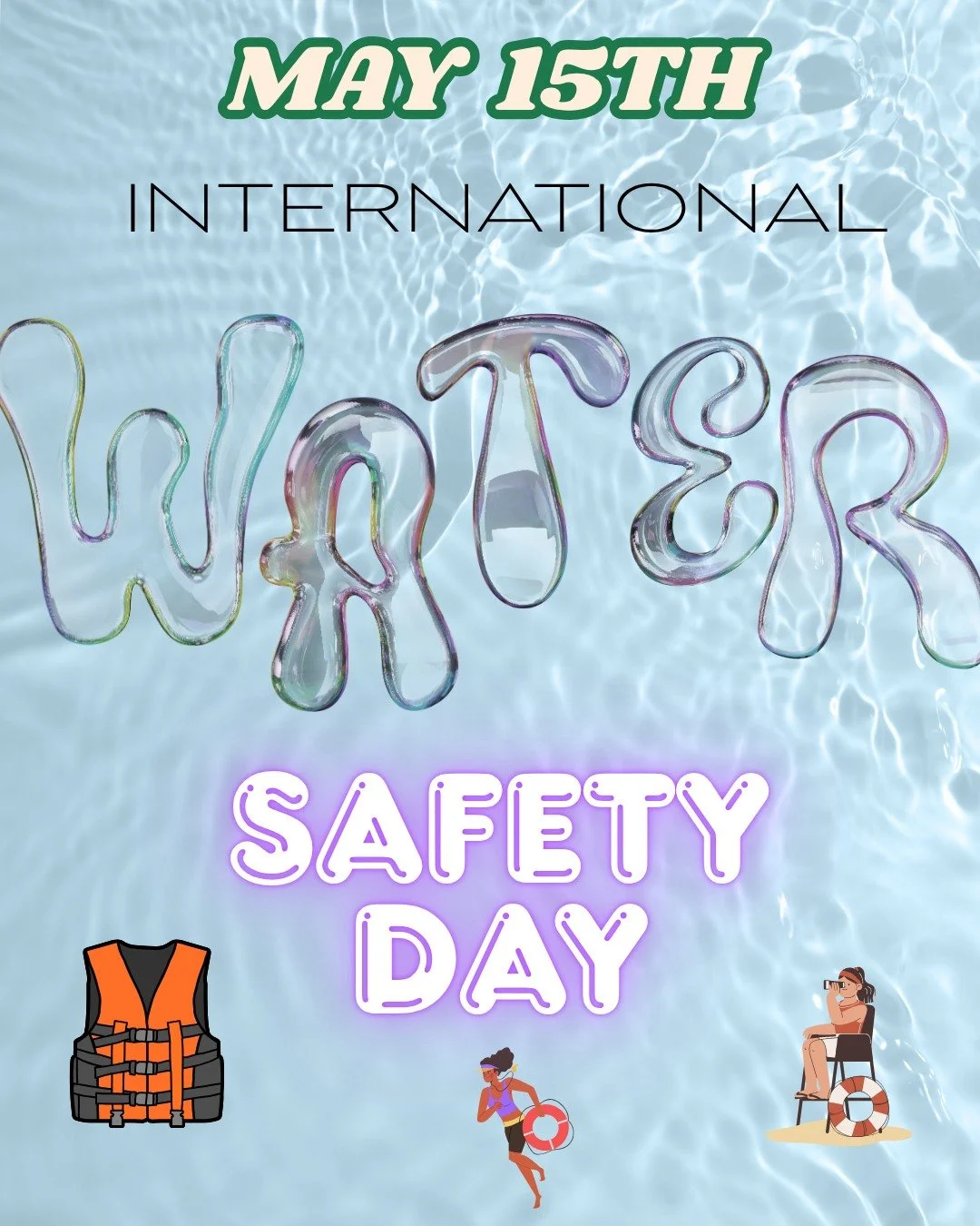 💧 Last Friday, we recognized International Water Safety Day 💧 This important day raises awareness of the ongoing drowning crisis and helps educate kids (and adults!) on staying safer in and around water. Drowning can happen quickly and silently&mda