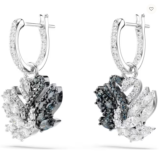 Swan drop earrings