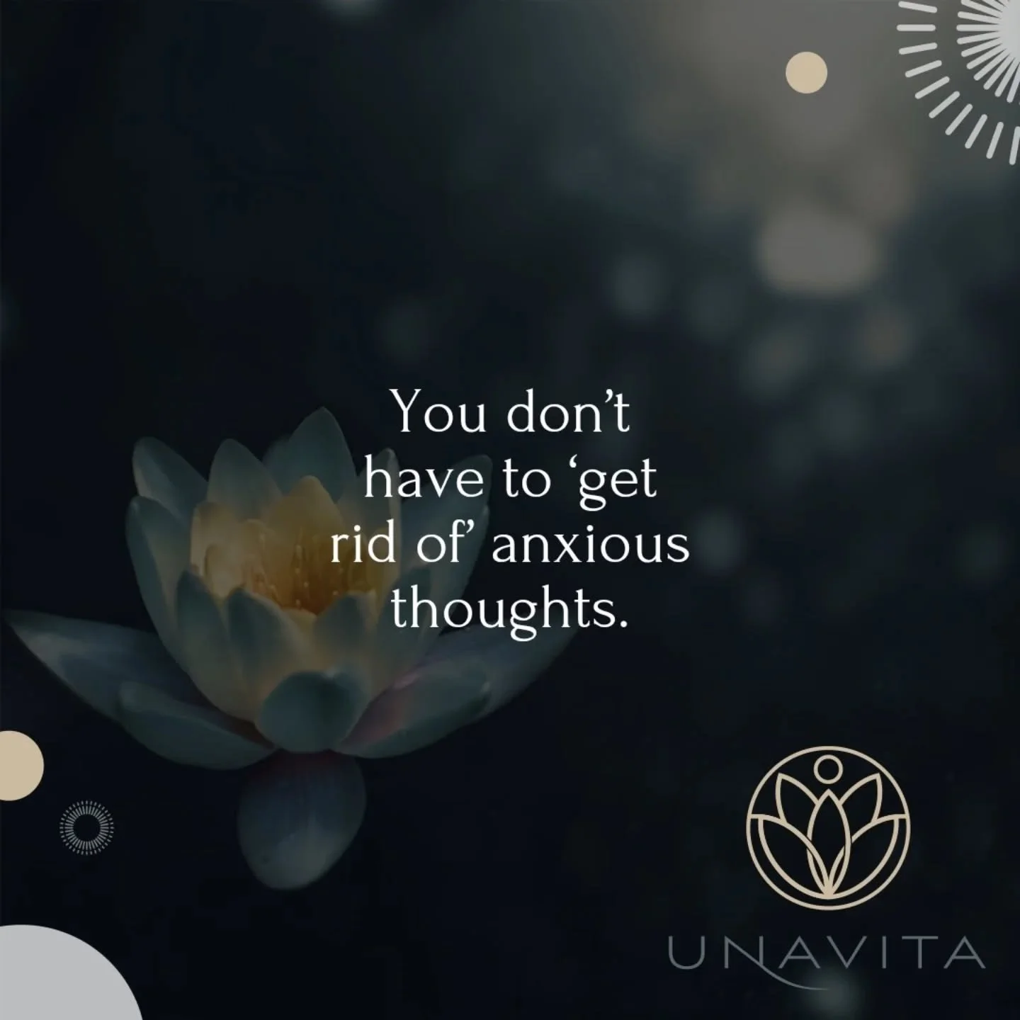 You don&rsquo;t have to &lsquo;get rid of&rsquo; anxious thoughts. The goal is to change your relationship with them &mdash; so they have less control.

#onelife 
#therapyhelps 
#canarywharf