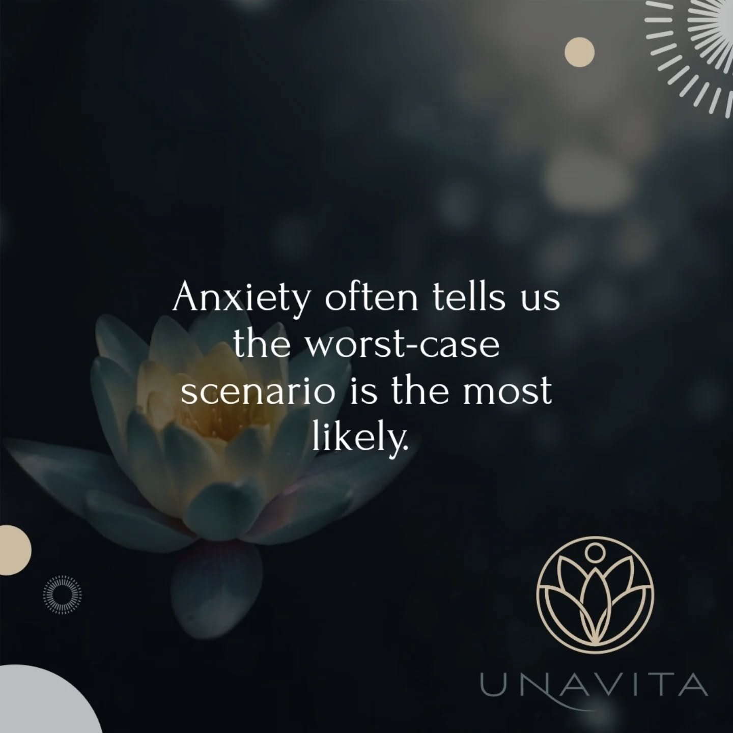 Anxiety often tells us the worst-case scenario is the most likely.

In therapy, we learn to notice those thoughts without letting them run the show.

#onelife
#therapyhelps
#canarywharf