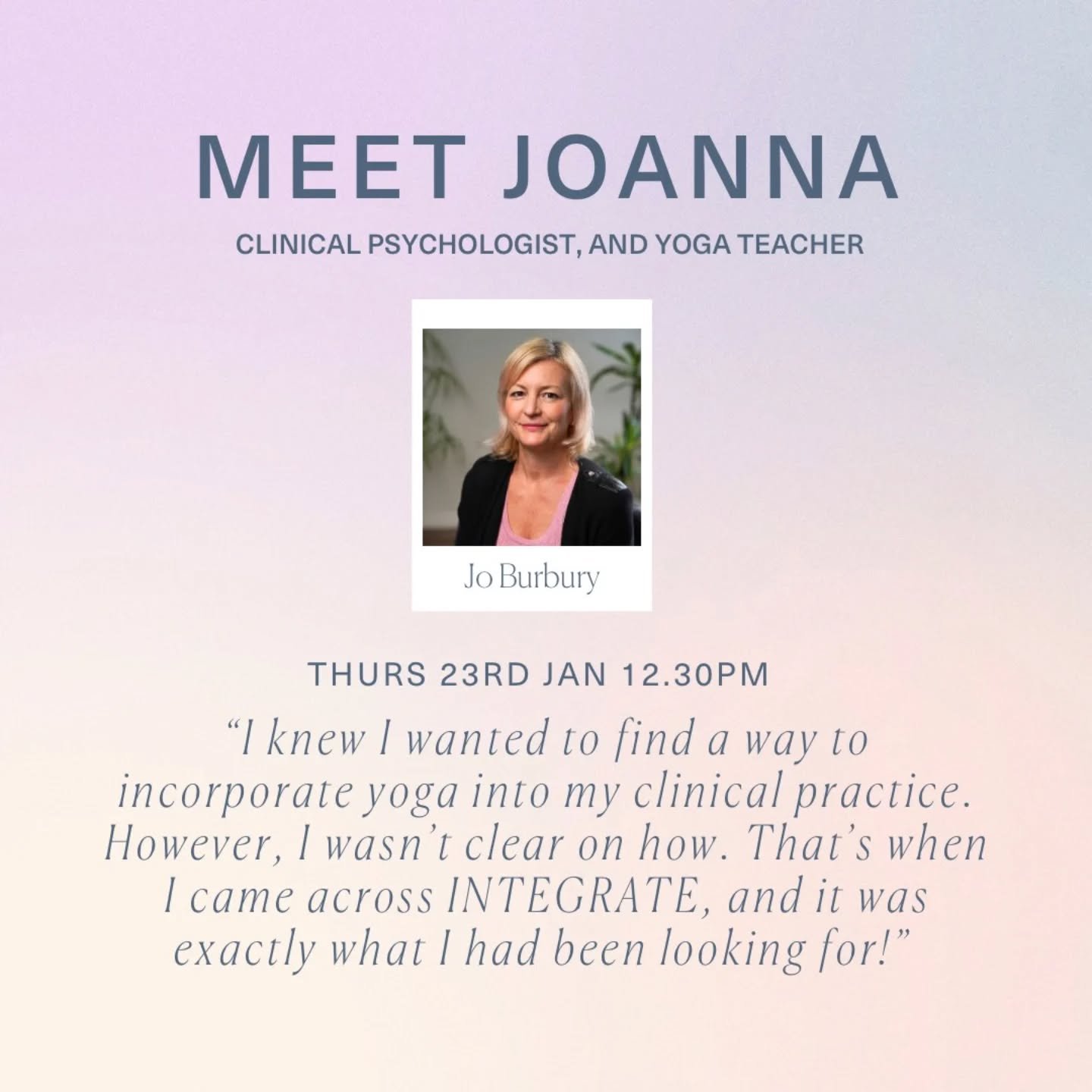 Really looking forward to this chat today with @houseofyogapsychology about all things INTEGRATE! 🙏