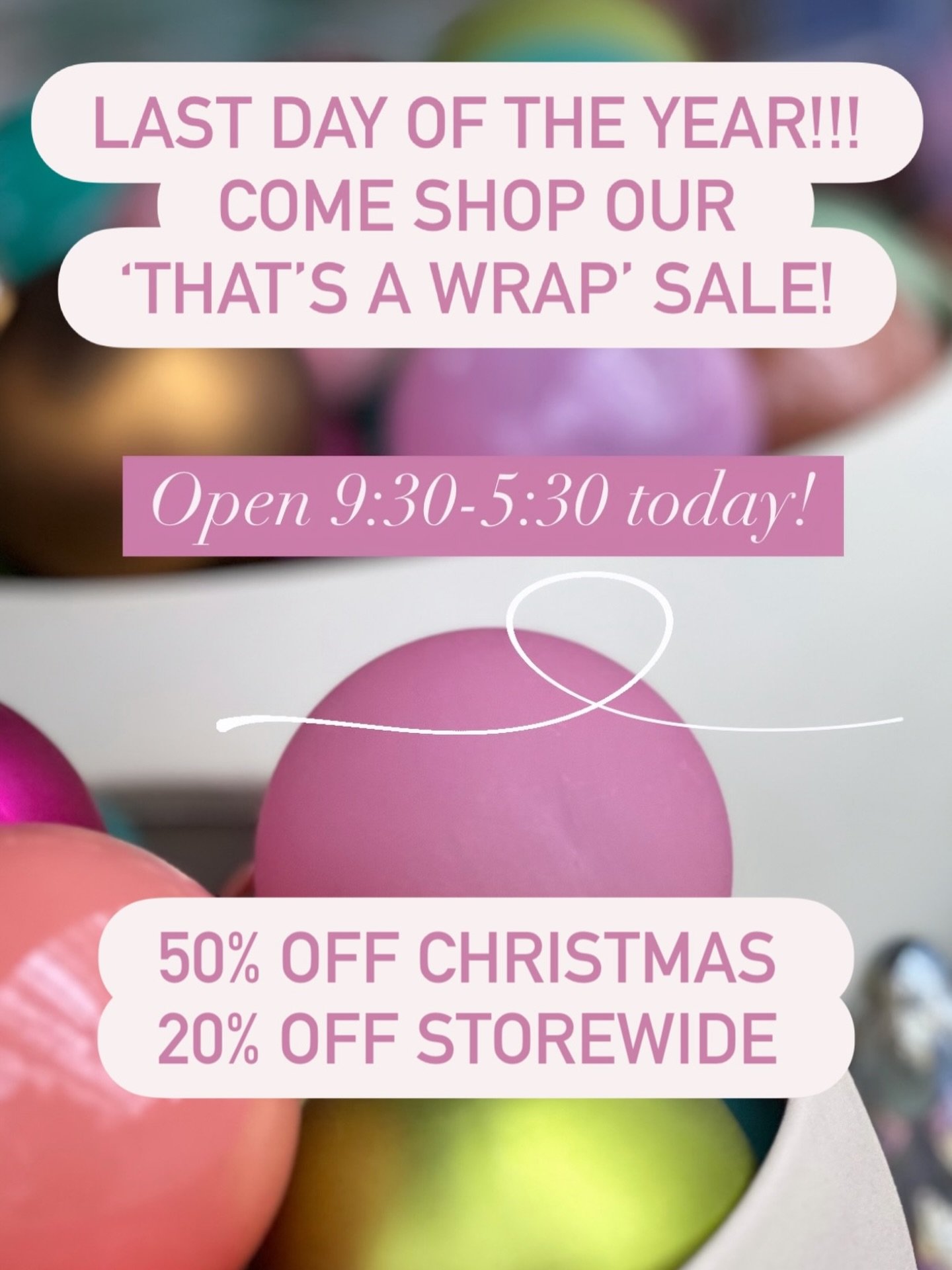 ✨ Last day open of the year!! ✨ 

Thank you so much to everyone for all your support throughout the beautiful seasons! 🌼 🍂 🎄 
I am so grateful!! 

Everything is on sale in the shop to make room the Spring season! Can&rsquo;t wait to see you all ag