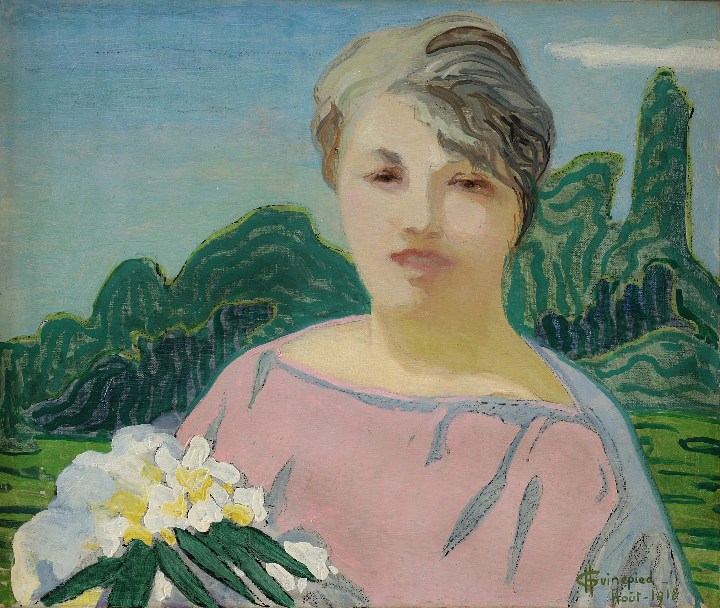 Portrait d'une dame en rose, Huile sur toile, 1919