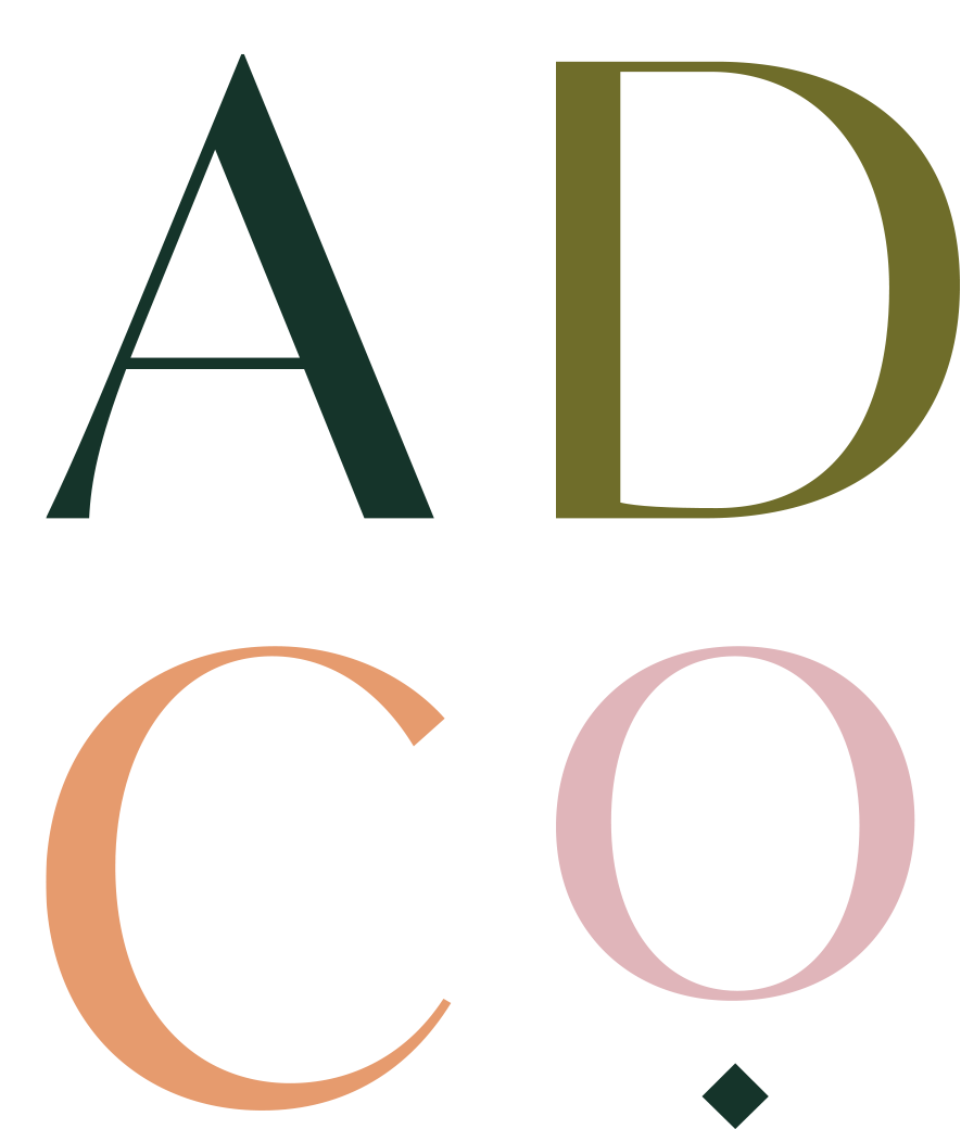 Colorful monogram ADCO for Houston interior designer Ashlee Arter // Arter Design Co. by Akula Kreative