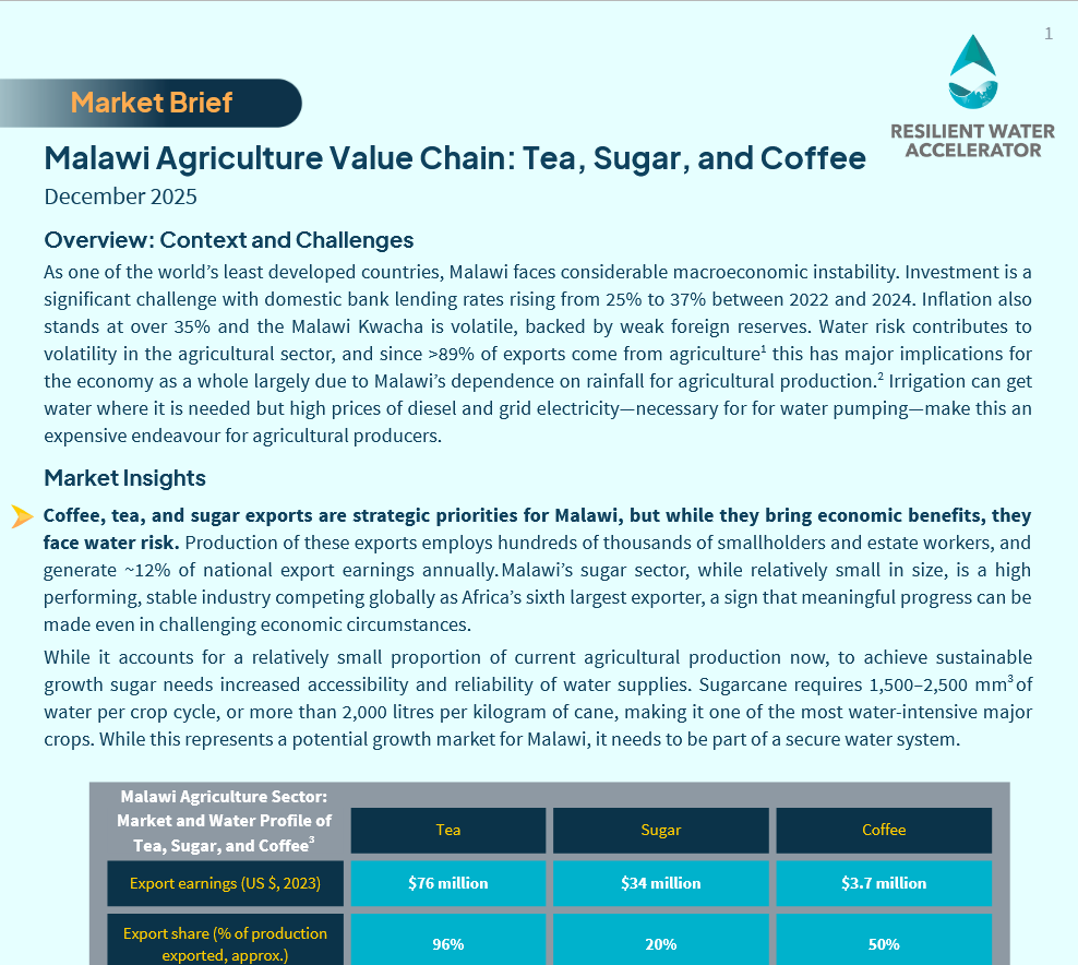 Market Brief: Malawi Agriculture Value Chain