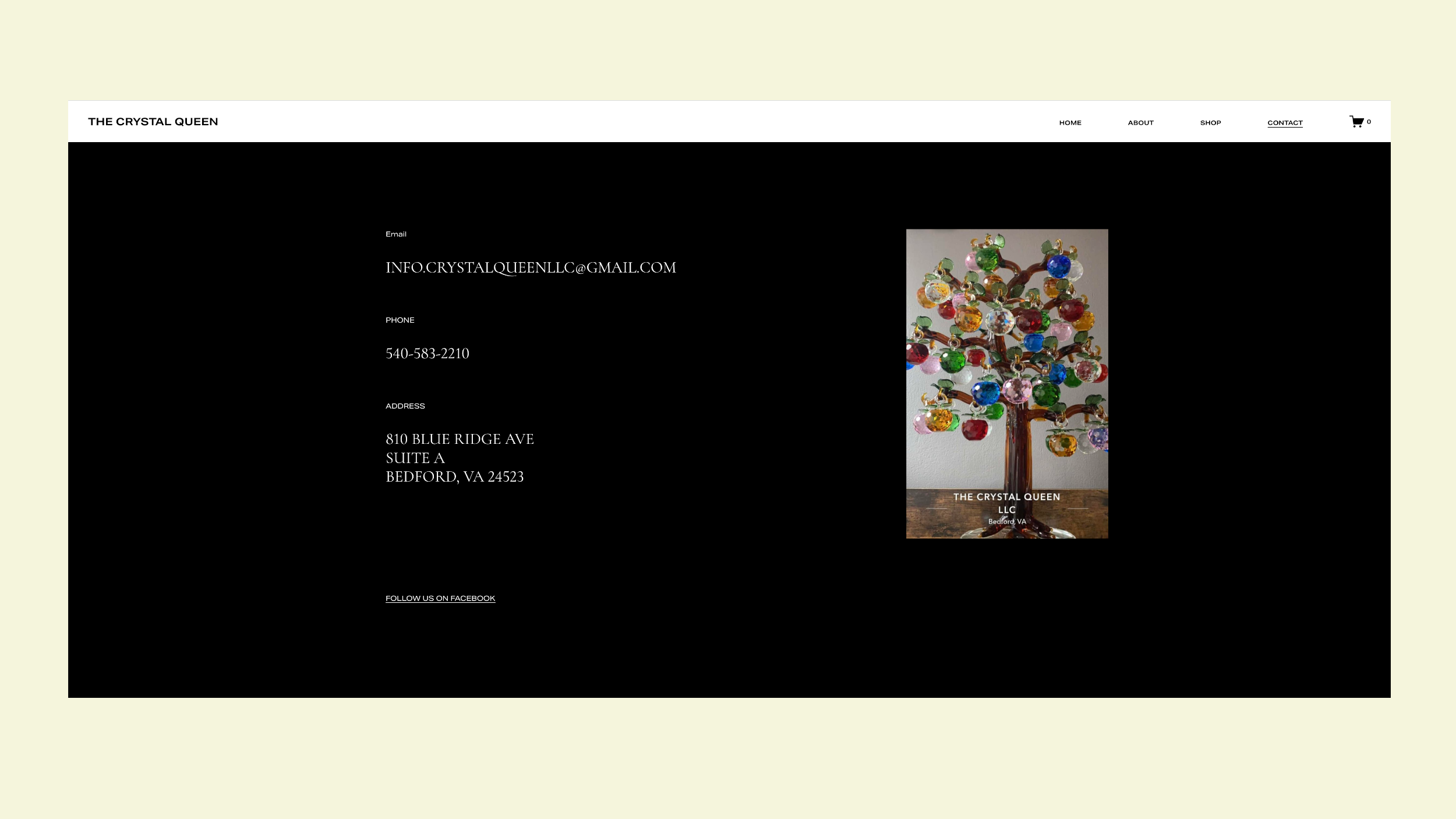 Crystal Queen Contact Us Screenshot.png