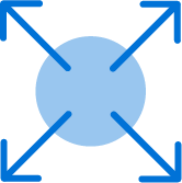 arrows growing outwards icon representing brandlift