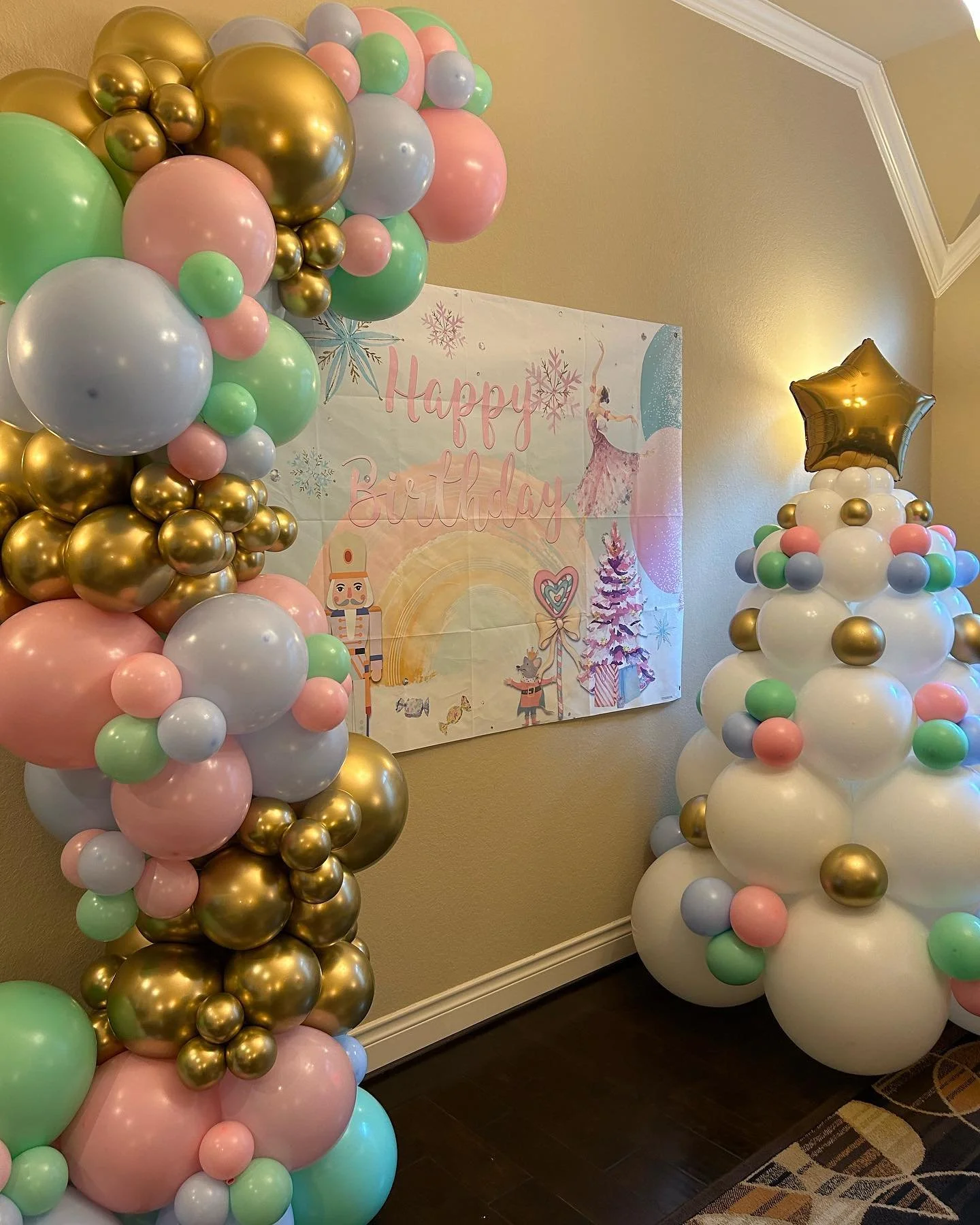 Pastel Nutcracker with a Balloon Tree