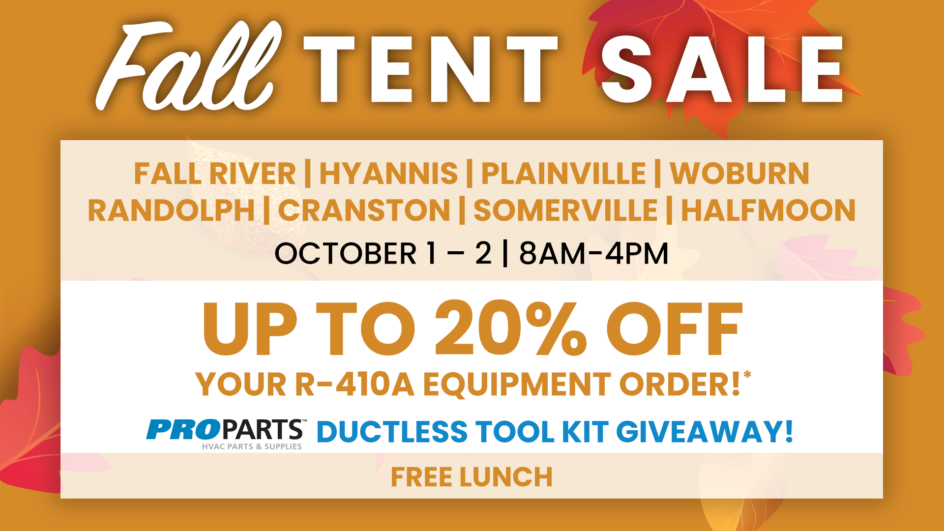 Daikin Northeast Fall Tent Sale