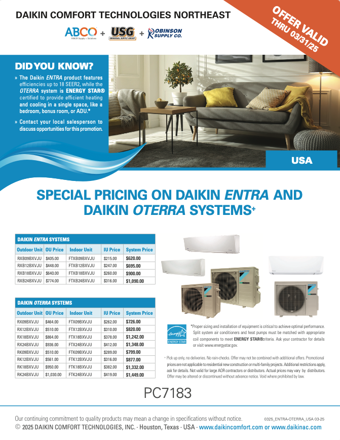 Promotions and LimitedTime Offers from Daikin Northeast — Daikin Promotions and LimitedTime Offers from Daikin Northeast — Daikin