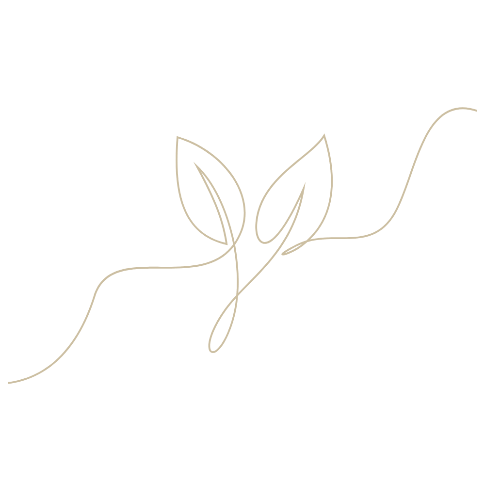 Line drawing of leaf representing healing through myofacial release and massage.