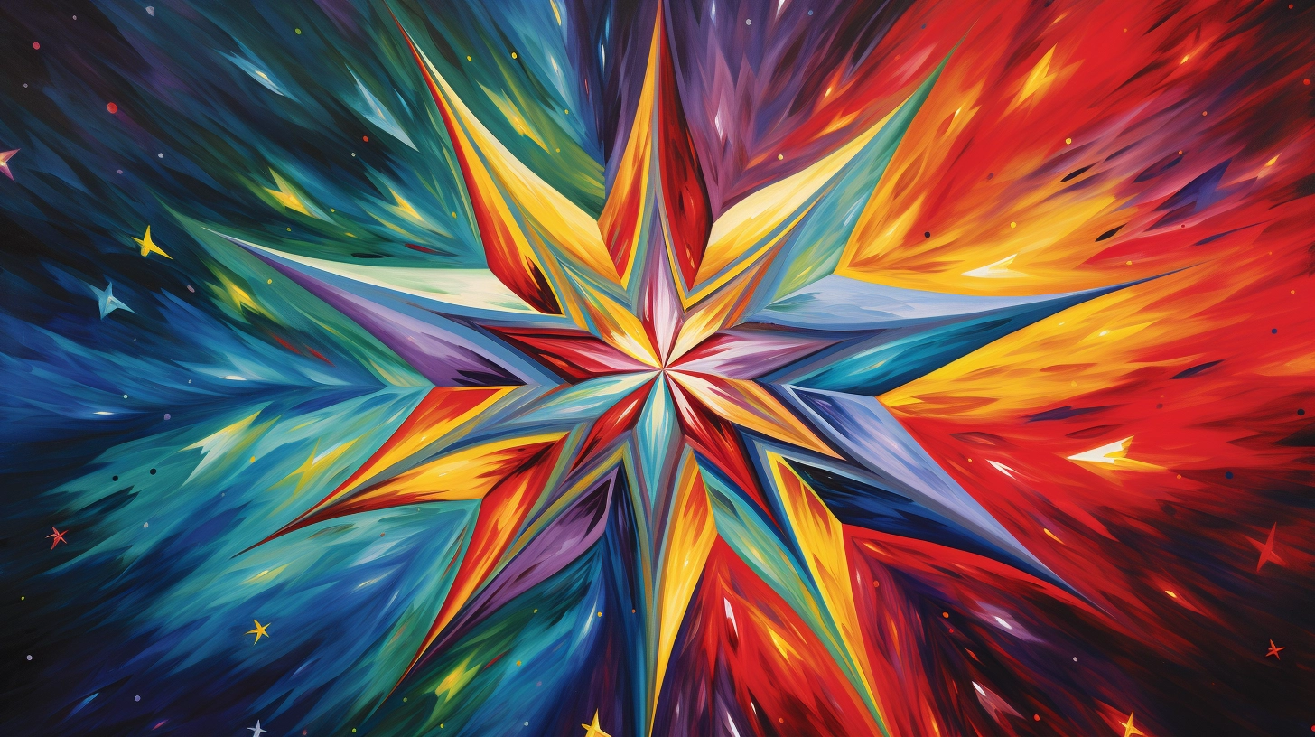 Christmas star in bright painted colours