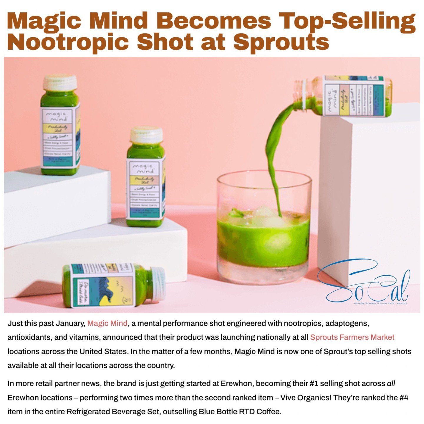 @magicmind has reached new milestones as the top-selling nootropic shot at Sprouts and the #1 shot across all Erewhon locations. 📈