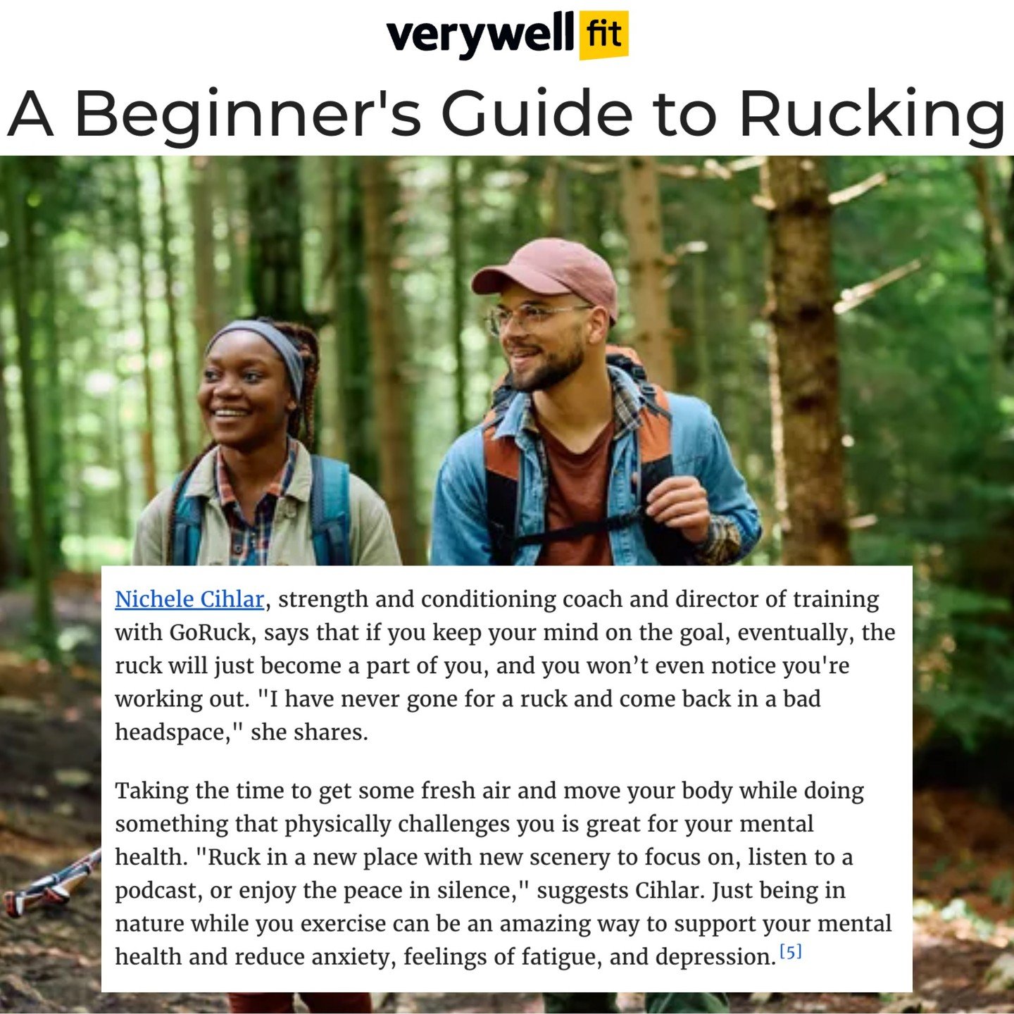 Rucking is the having a moment, but what even is it? Thank you to @verywellfit for connecting with @namastefitnichele and @goruck to demystify the buzzy workout and dive into the many benefits physical and mental benefits it offers.