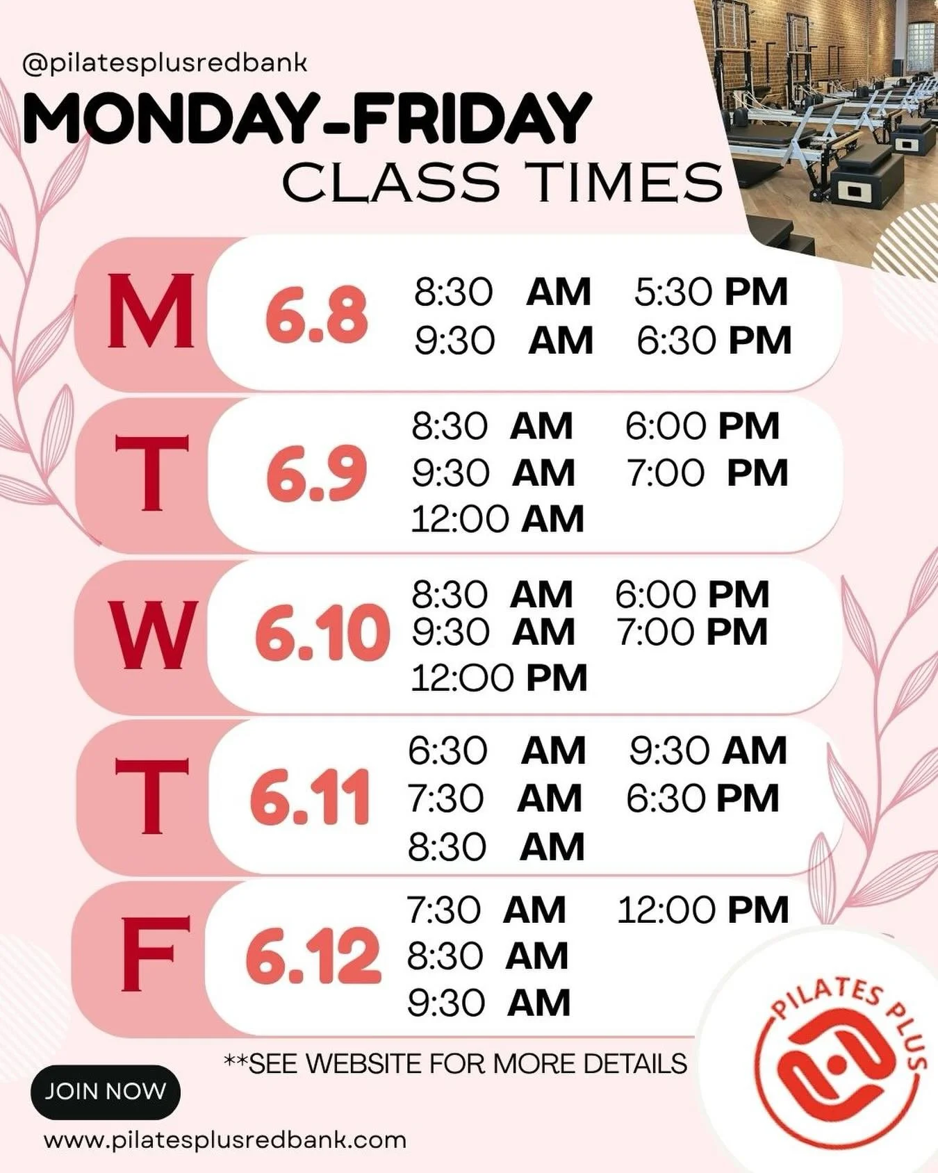 Let&rsquo;s gooo! Another week of pilates coming at you 🫵

Register in bio! Spots are limited! 

#pilatesplus #reformerpilates #redbank