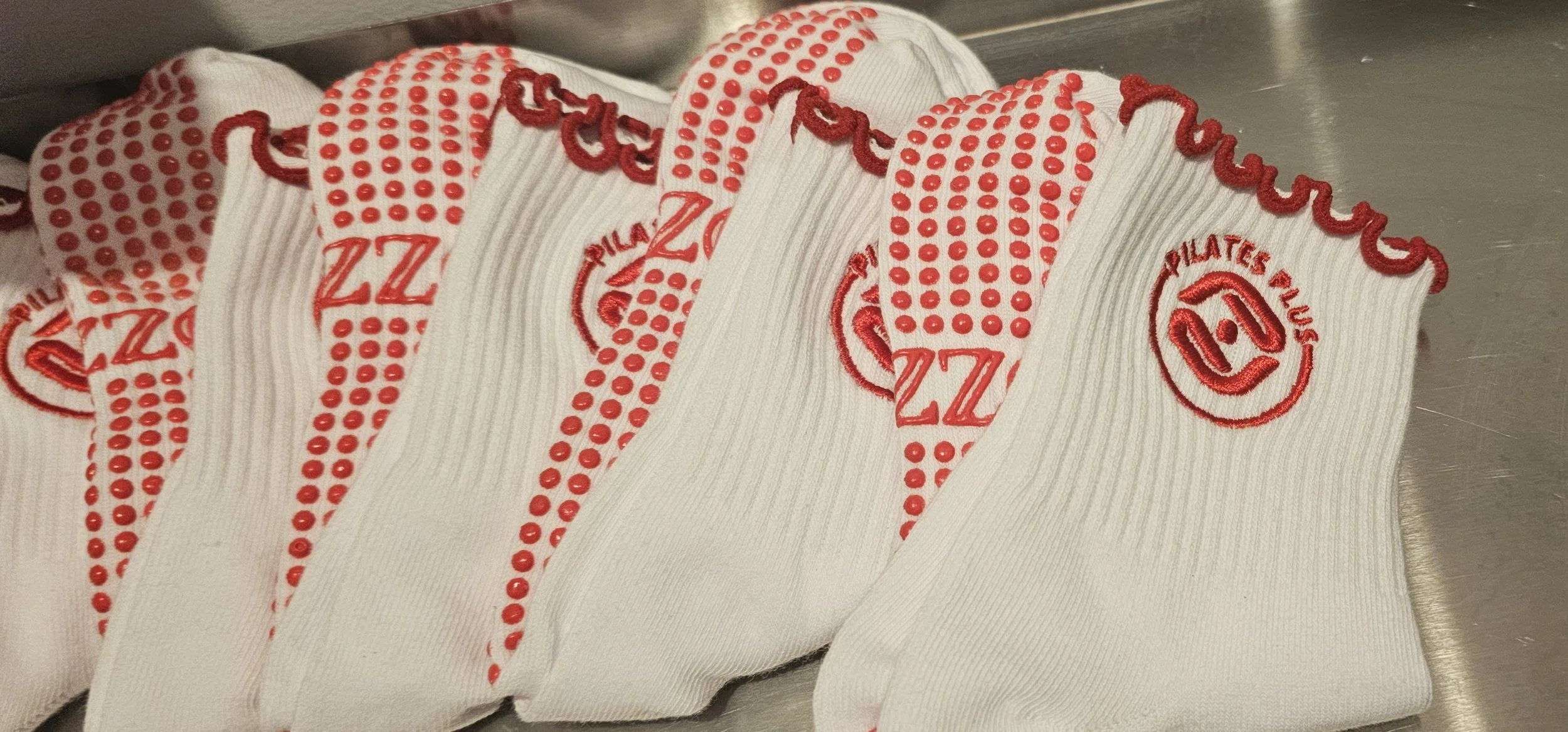 Close-up of Pilates Plus grip socks
