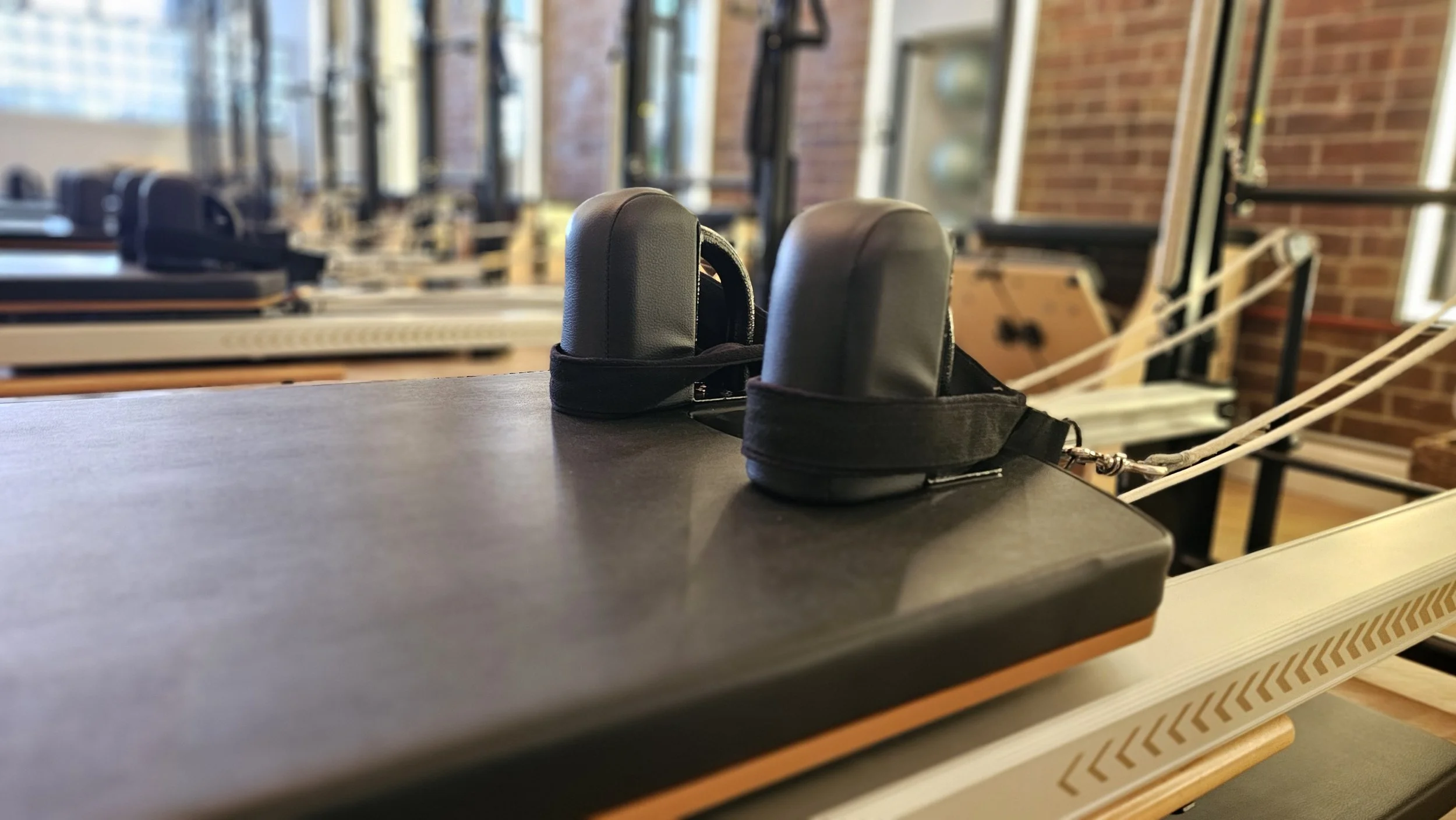 Reformer shoulder pads at Pilates Plus Red Bank