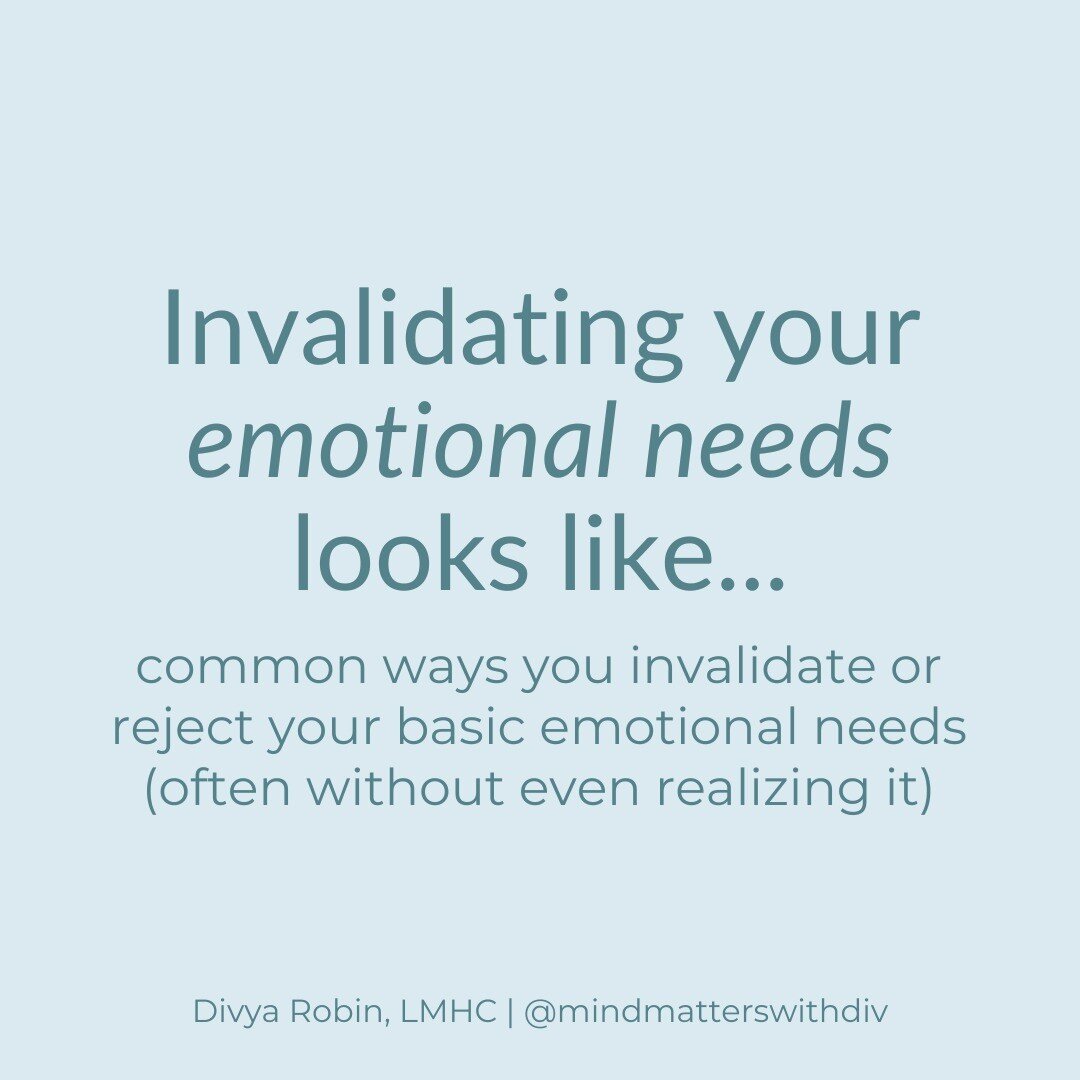 We live in a world that often prioritizes productivity, achievement, success, keeping things &quot;together&quot;, and much more OVER emotional health. You may be invalidating your emotional needs on a daily basis without realizing it.

It's easy to 