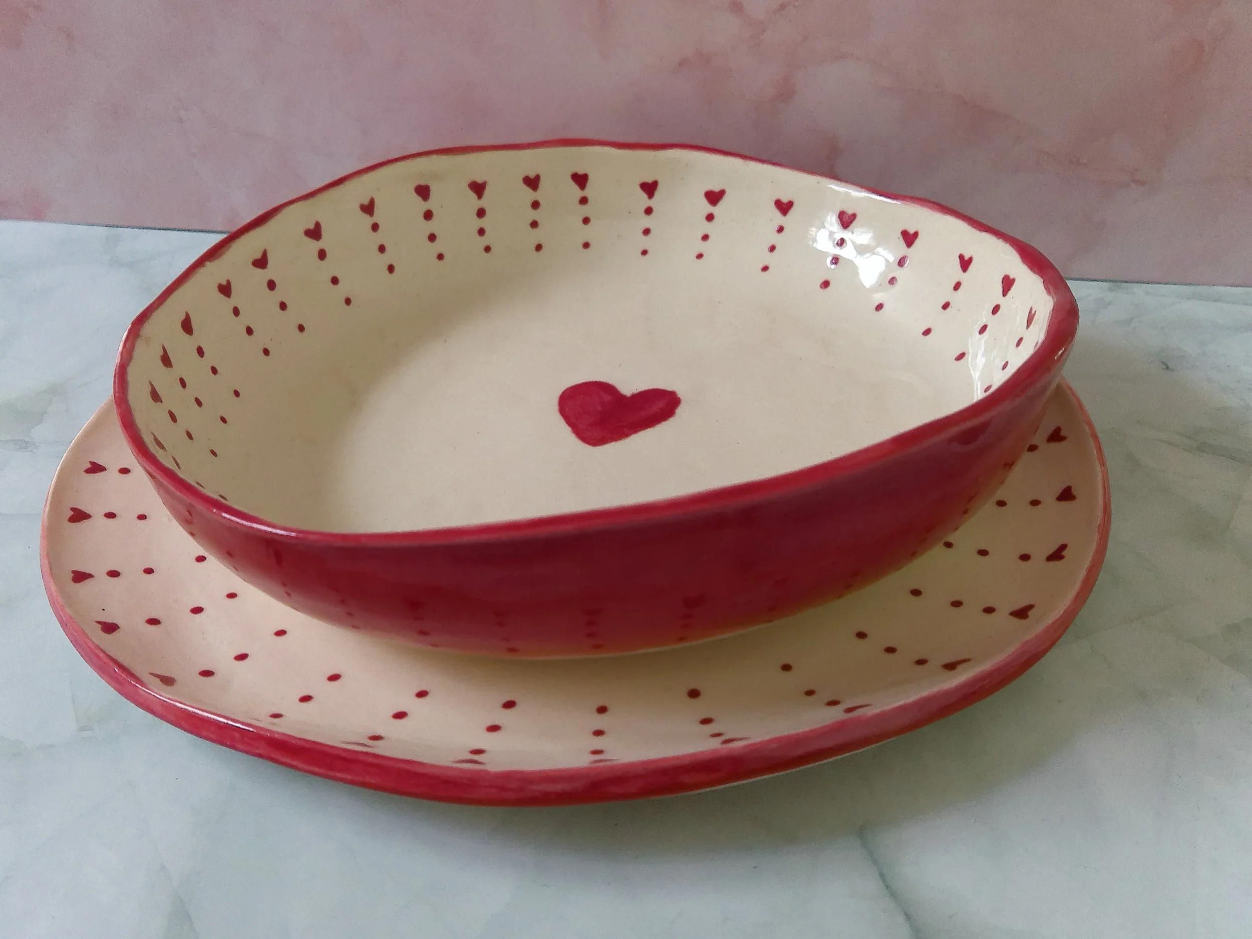 Hearts Plate Set