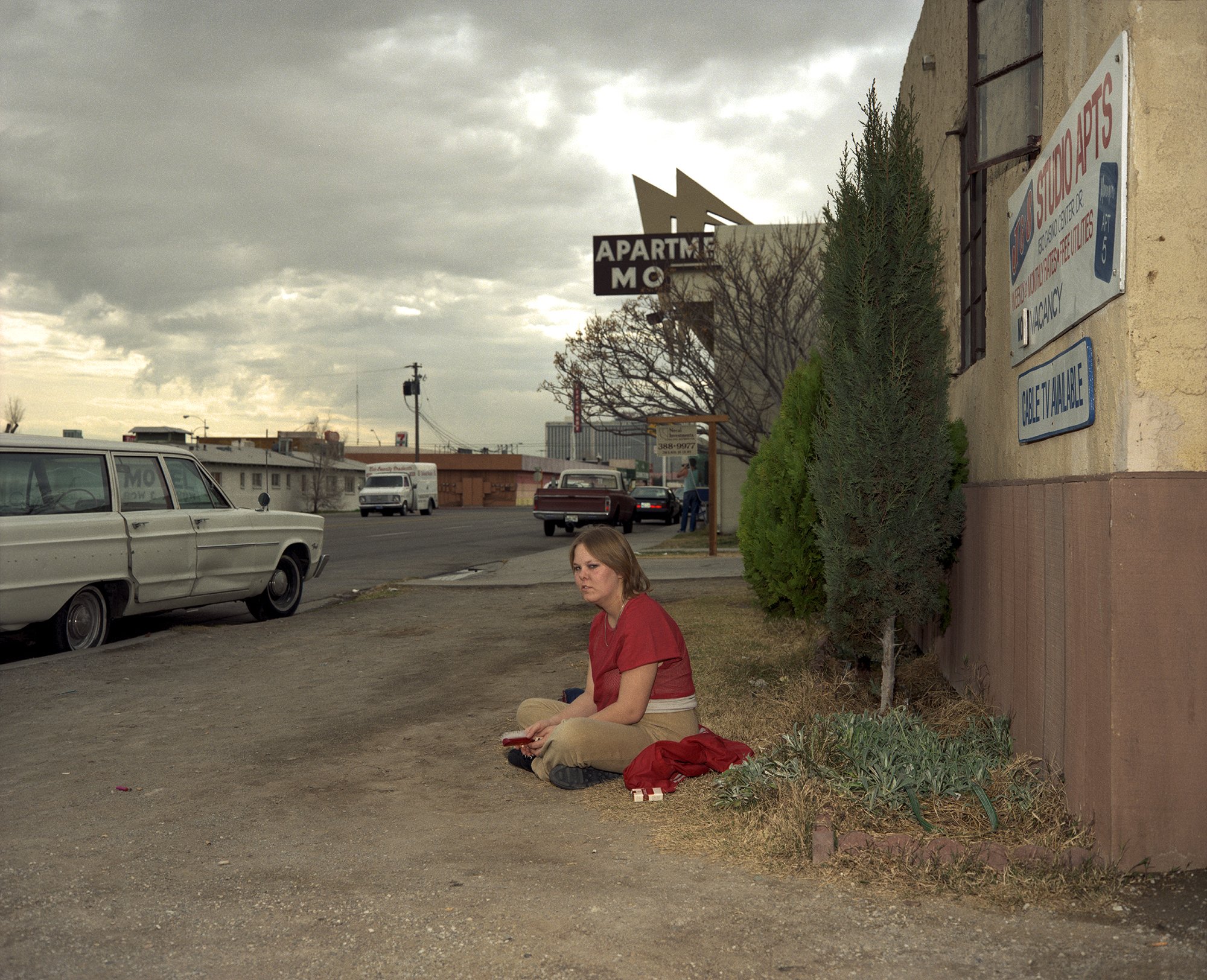  CrossLegged Girl, Motel, Vegas. 1987. 