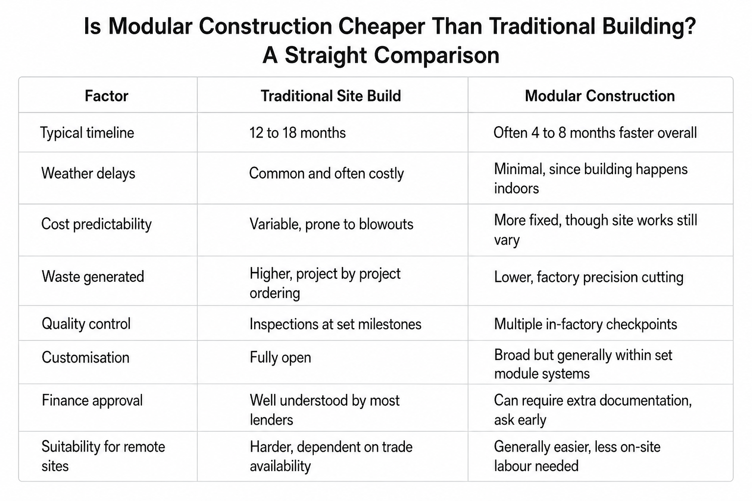 Modular vs traditional construction comparison