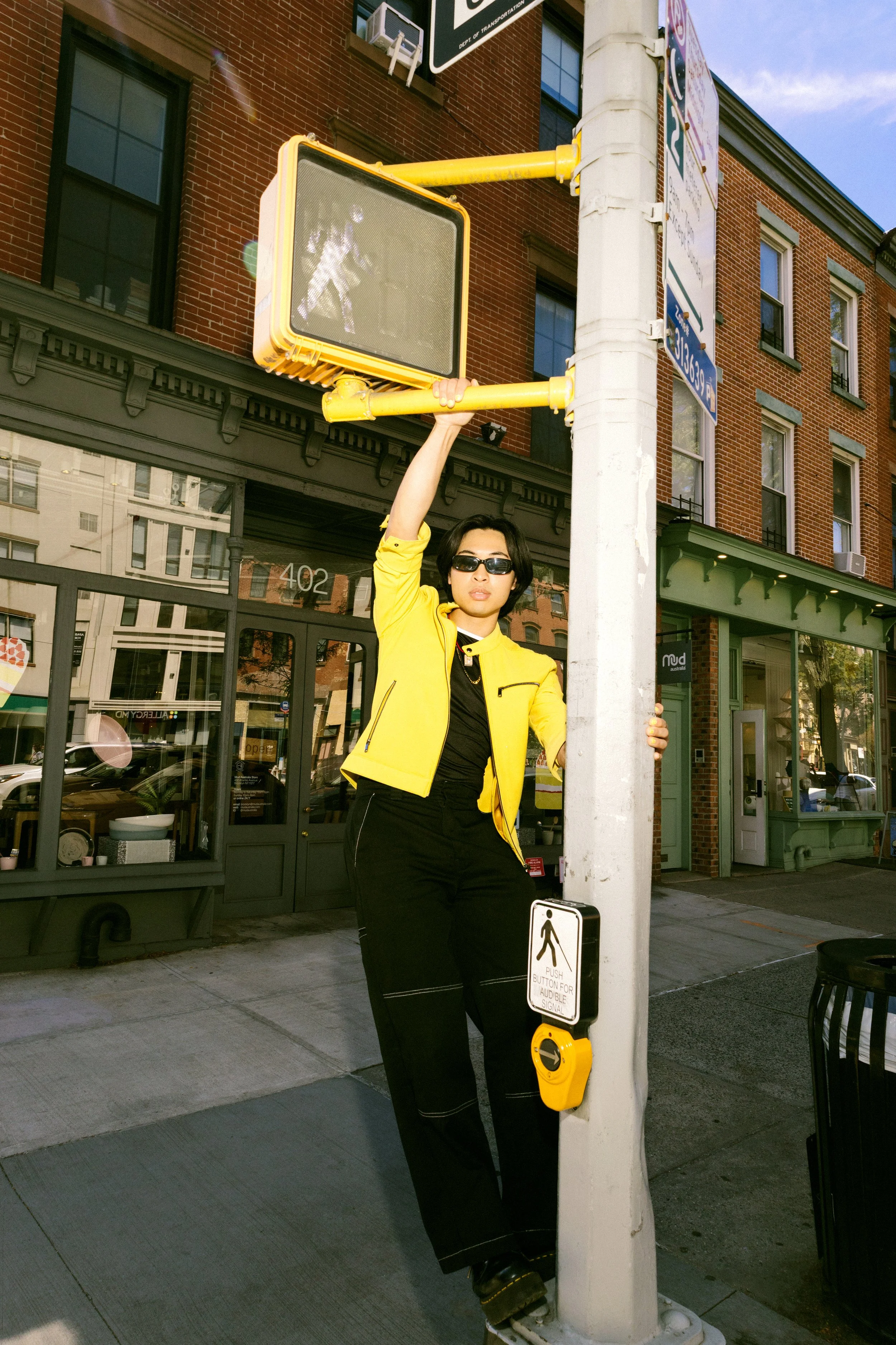 Remy Yin in Downtown Brooklyn, 2025 
Photographed by James Huang