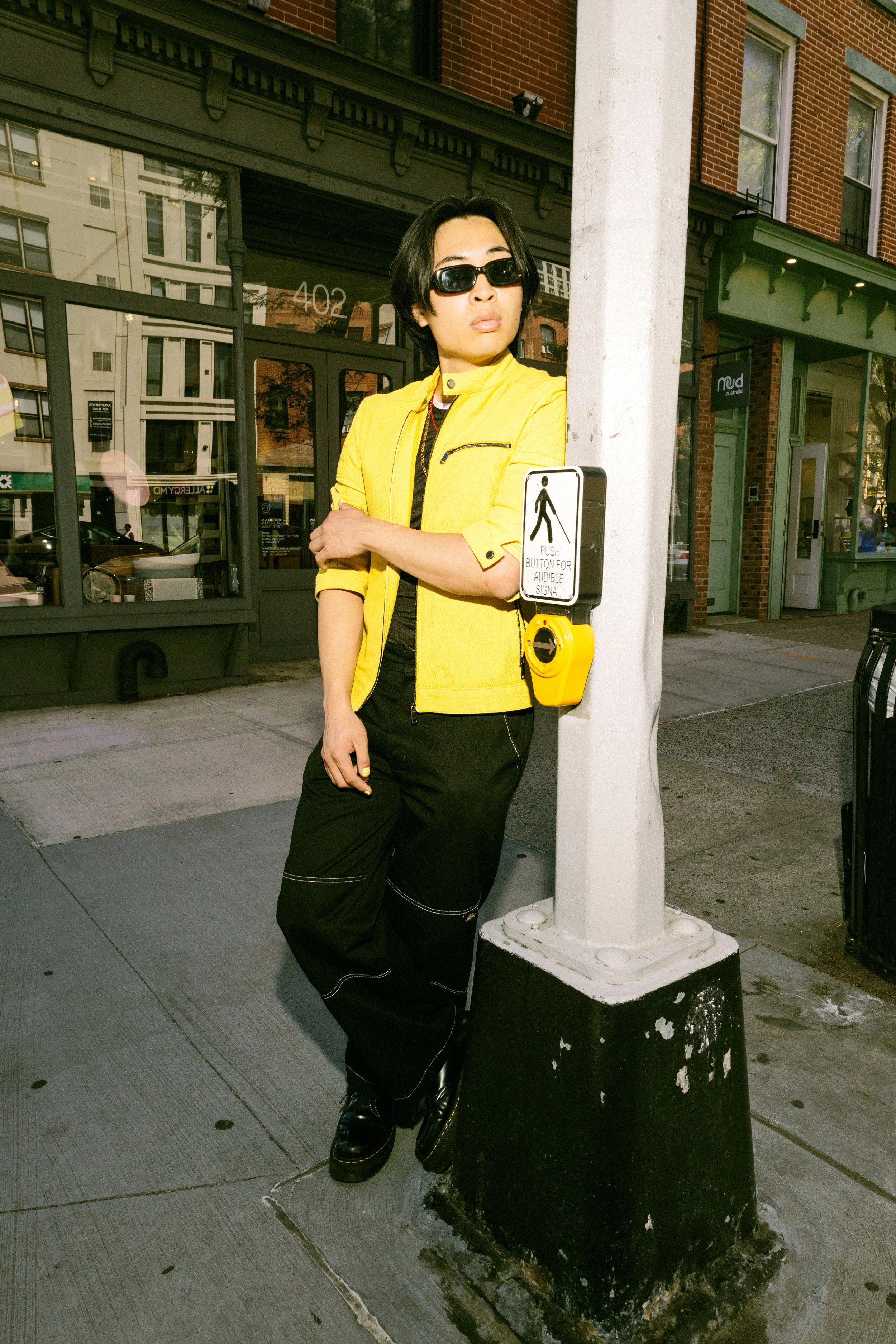 Remy Yin in Downtown Brooklyn, 2025 
Photographed by James Huang
