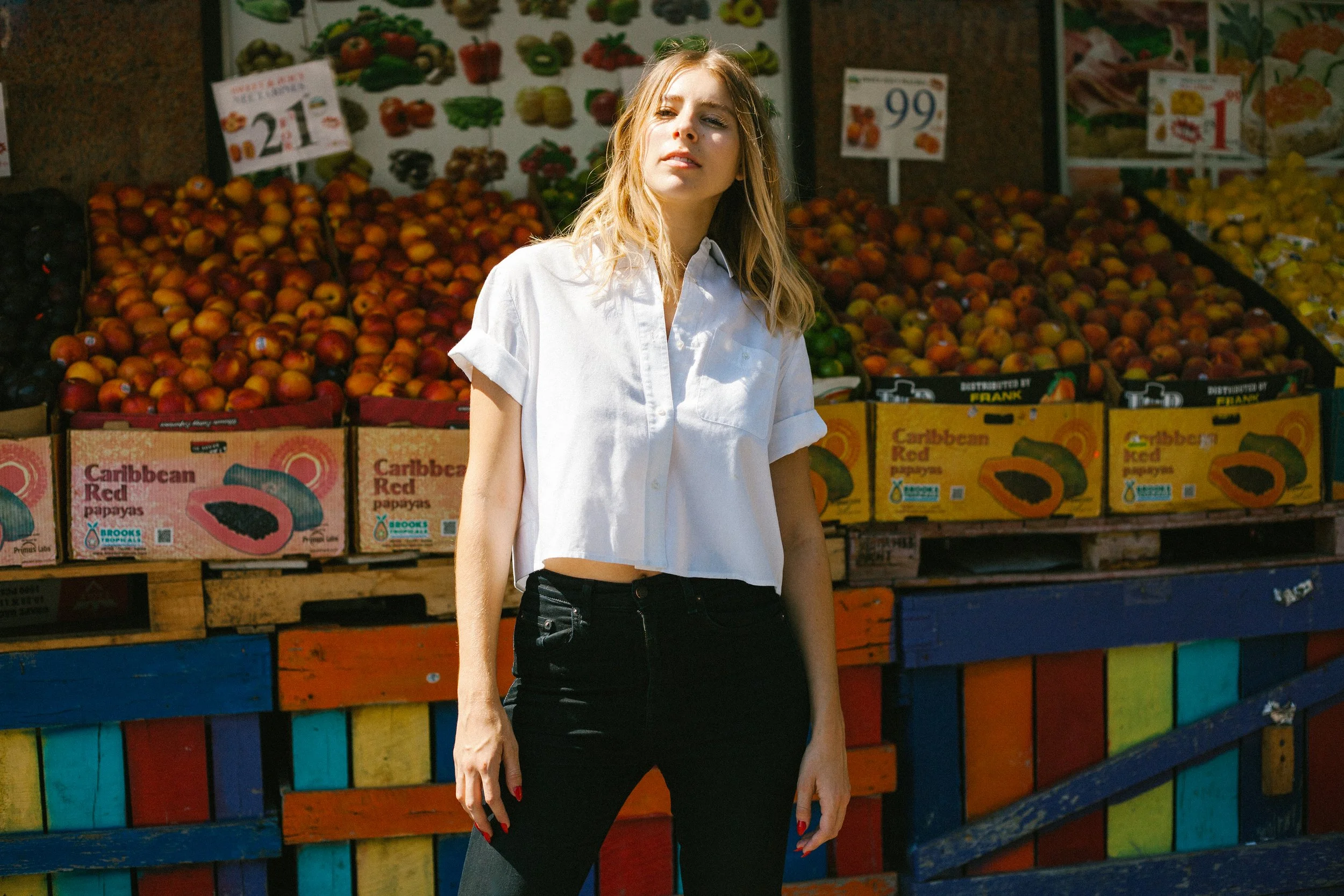 Eliza McNitt photographed by James Huang in Chinatown, New York, 2015