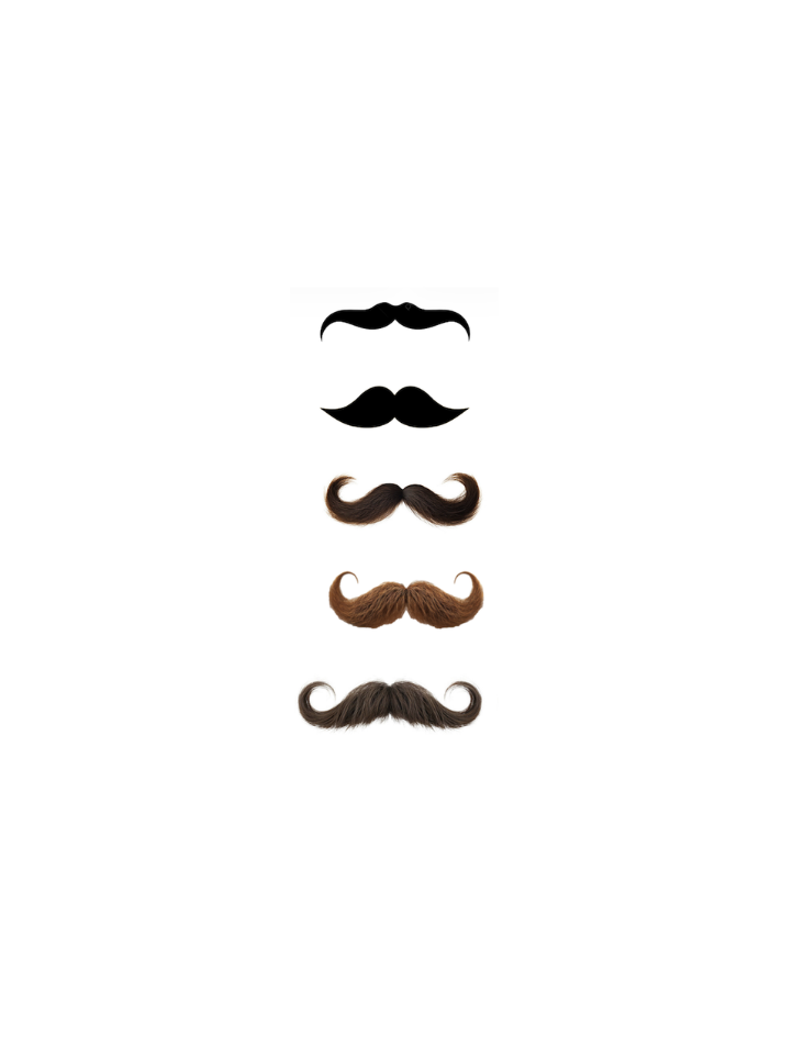 Finger mustache (assorted) temporary tattoos