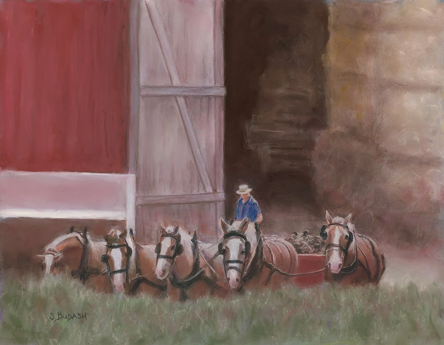 Amish Country, 14x18, Pastel