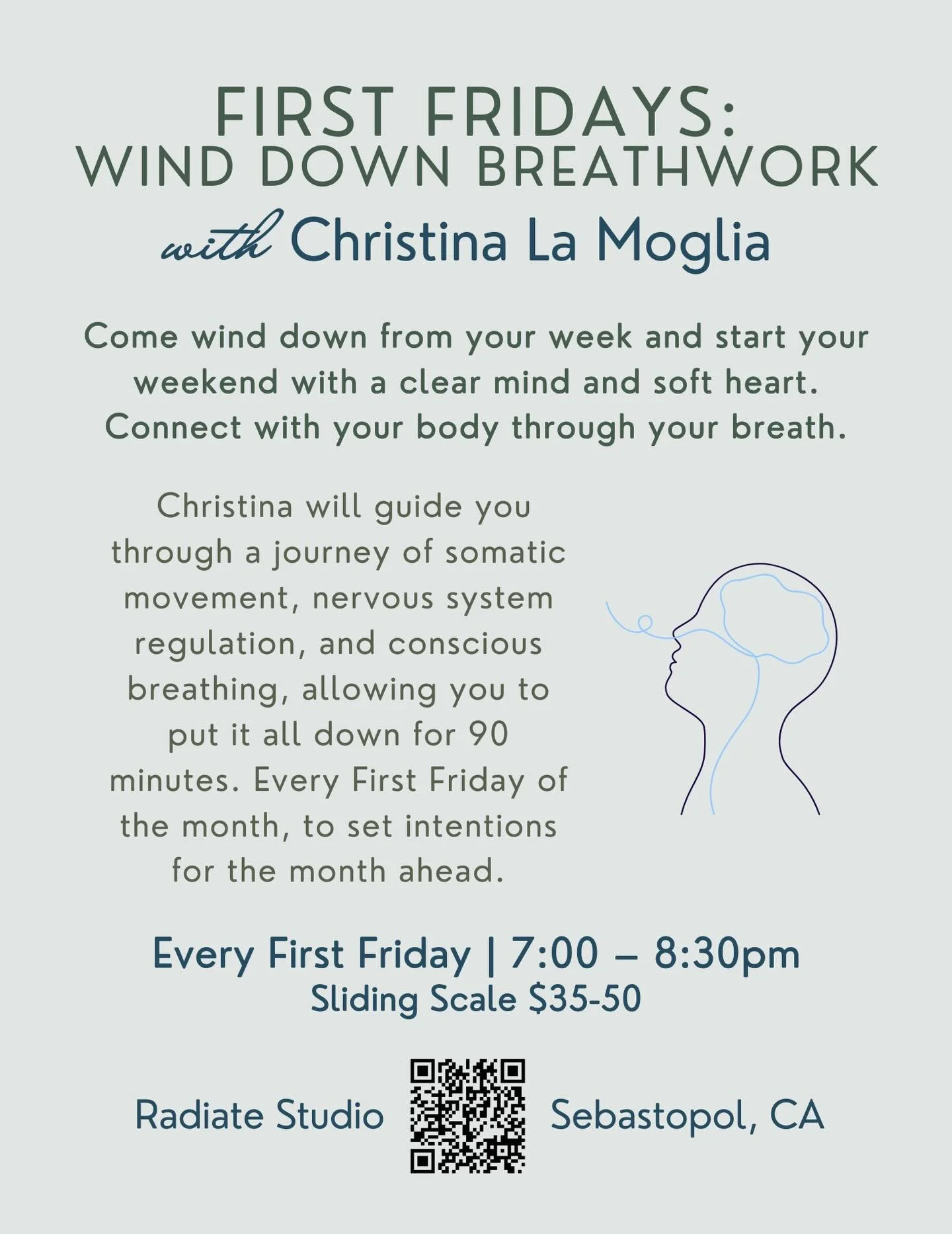 Come wind down from your week and start your weekend with a clear mind and soft heart. 💕🧘Connect with your body through your breath and join Christina this Friday evening 7:00 - 8:30pm. Register at the link in our bio or head to www.radiate.studio/
