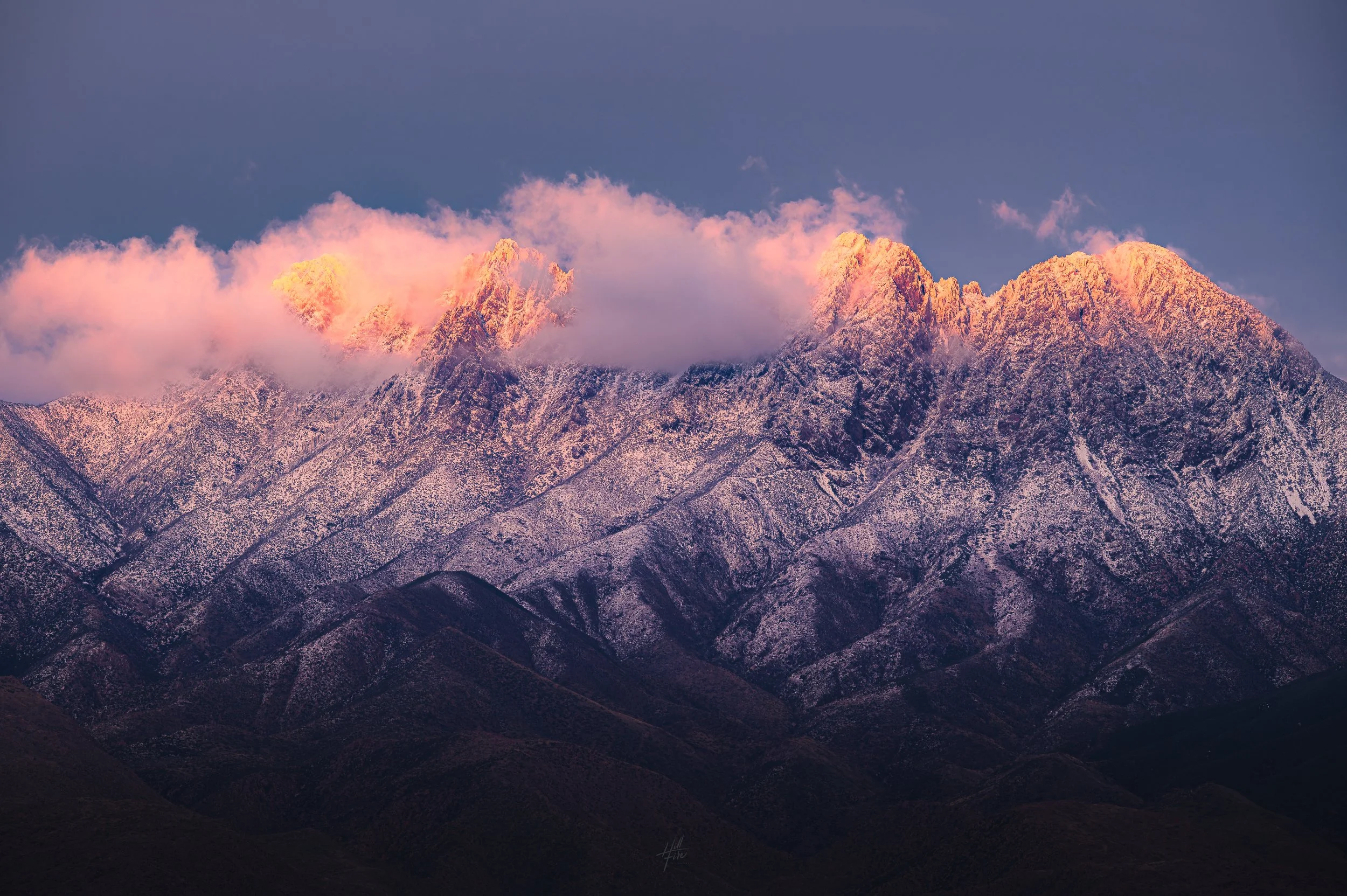 Sun-Kissed Four Peaks In Winter