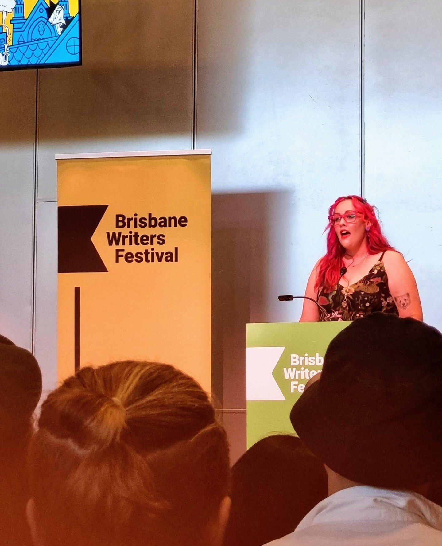 #BWF23 Day One: Last night I read the short essay I wrote to celebrate @briswritersfest's 60th Anniversary (which was last year). I was so nervous but what a lovely audience who even cheered when I read about how excited I am about being able to sign