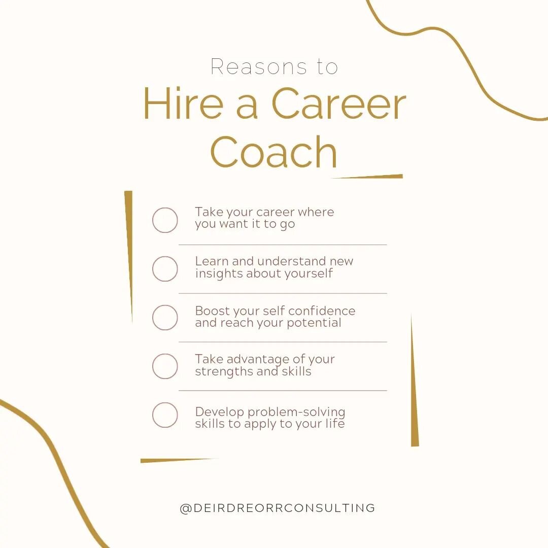 Why should you hire a career coach?

Read through the benefits, and you might want to consider Deirdre Orr as your coach.

I mean, she is an award winning Top Coach! 💁🏿&zwj;♀️

Let's Work!!!

#deirdreorrconsulting #talentdevelopment #careergrowth #