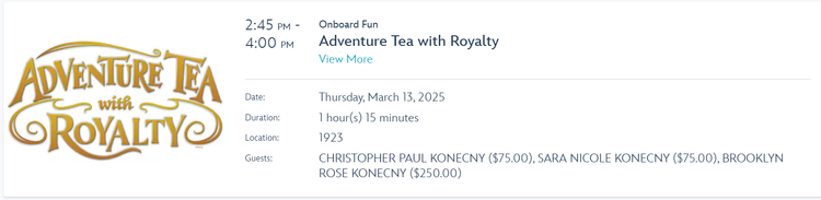 Adventure Tea with Royalty — DCLcruisingDAD