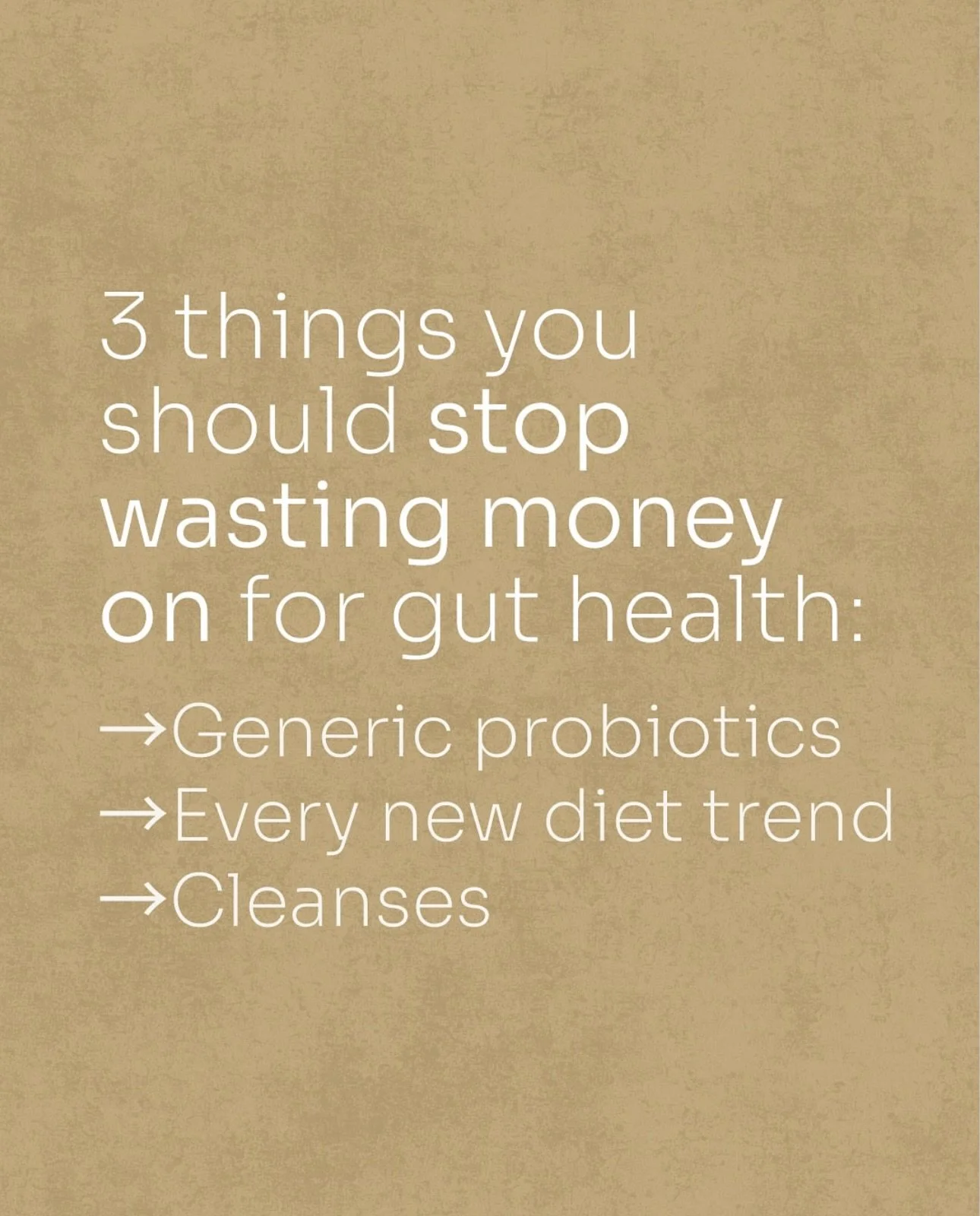 Most people spend thousands chasing &ldquo;gut fixes&rdquo; that never actually fix the problem.

❌ Probiotics that aren&rsquo;t designed for your microbiome
❌ Diet plans that are unrealistic to maintain
❌ Supplements that add up in cost but not resu
