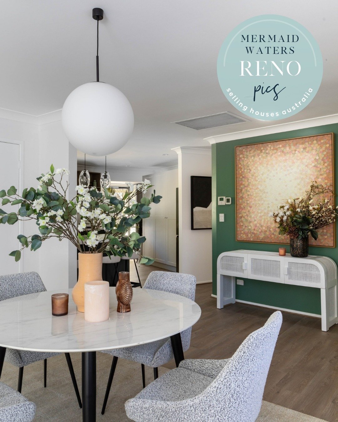 A coastal dream on @sellinghousesaus this week! Catch up on @lifestyleau or read all about it on my blog (linked in my bio).⁠
⁠
📷 @melissaheathinteriors #sellinghousesaustralia #beforeandafter #mermaidwaters #goldcoast #extension #renovation #interi