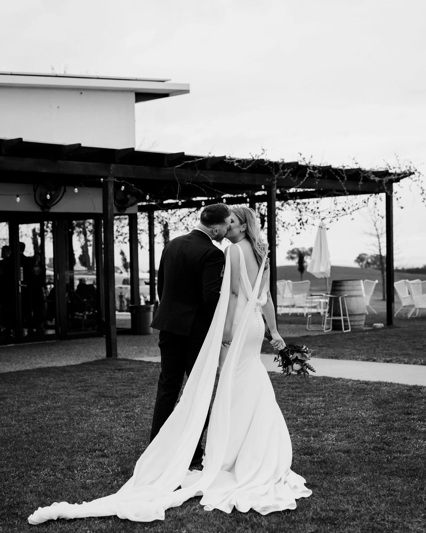 Jules and Steve ✨

Venue; @glenboschwineestate 
Celebrant; @vowswithviv 
Dress; @madewithlovebridal 
Bridesmaids; @billy_j_boutique 
Hair; @kelseymaehair 
Makeup; @jessoneilmakeup 
Music; @dylanraathmusic 
Cake; @bakedby_elle_ 
-
-
-
-
#beechworthwed