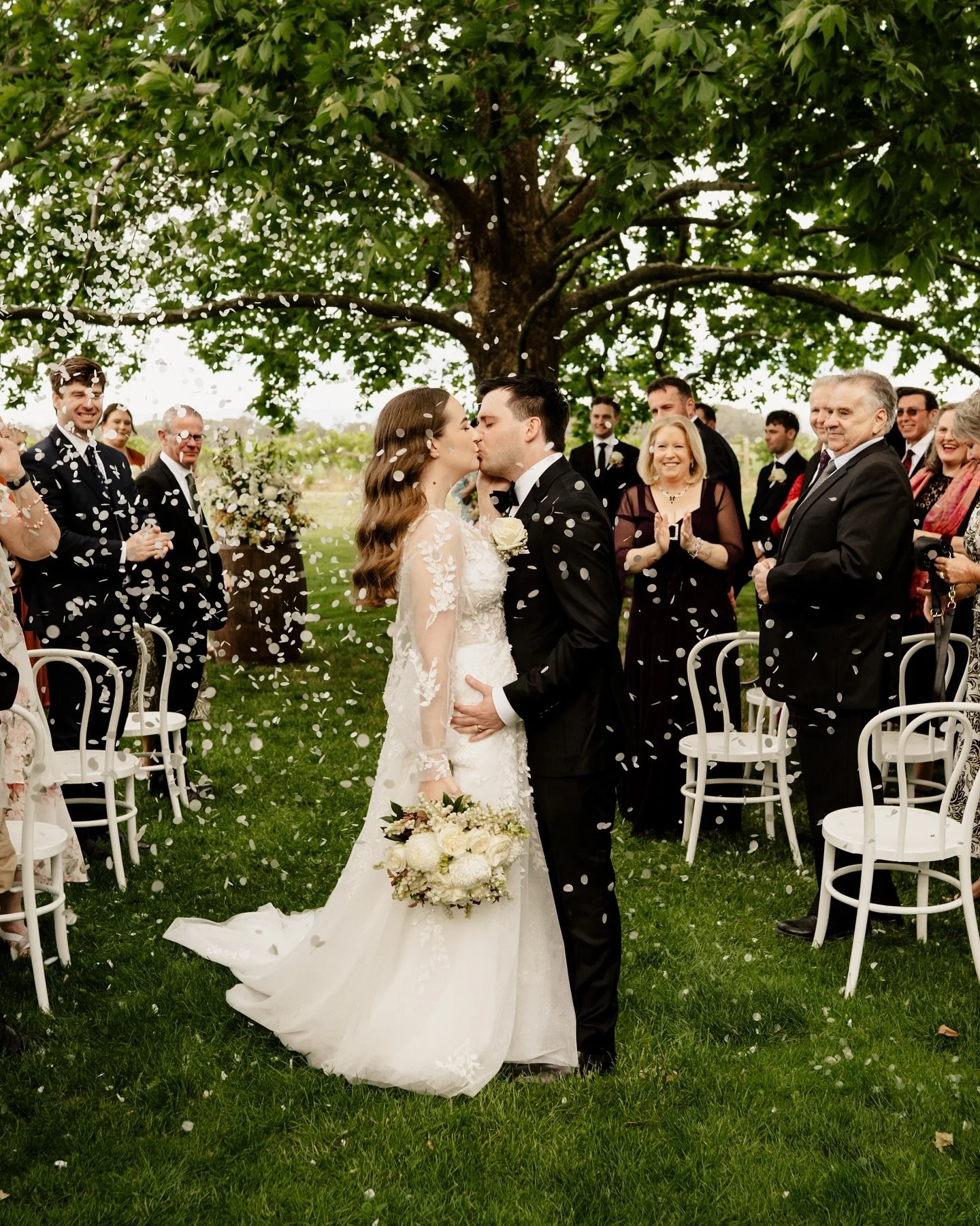 Emma &amp; Sam at @brownbrothers ✨

Venue; @brownbrothers 
Celebrant; @leonieduryea_celebrant 
Dress; @bella_e_la_bestia_bridal 
Suits; @peterjacksonau 
Hair; @amandabellhairstylist 
Makeup; @beautiquemua 
Florals; @beechworthfloral 
Dj; @albury_dj 
