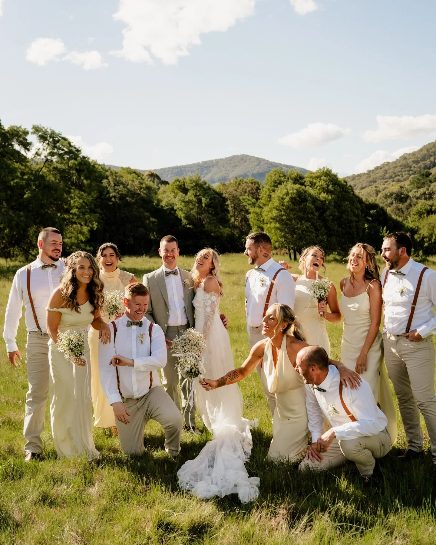 So much fun with Nicole &amp; Ryan at @halfmooncreek 🎉

Venue; @halfmooncreek 
Celebrant; @sg_weddings 
Dress; @grace_loves_lace 
Suits; @hugo_official 
Hair; @bonniejo_hair 
Makeup; @ashleighkatemakeupandbeauty 
Florals; @omearakerrie 
Band and vid
