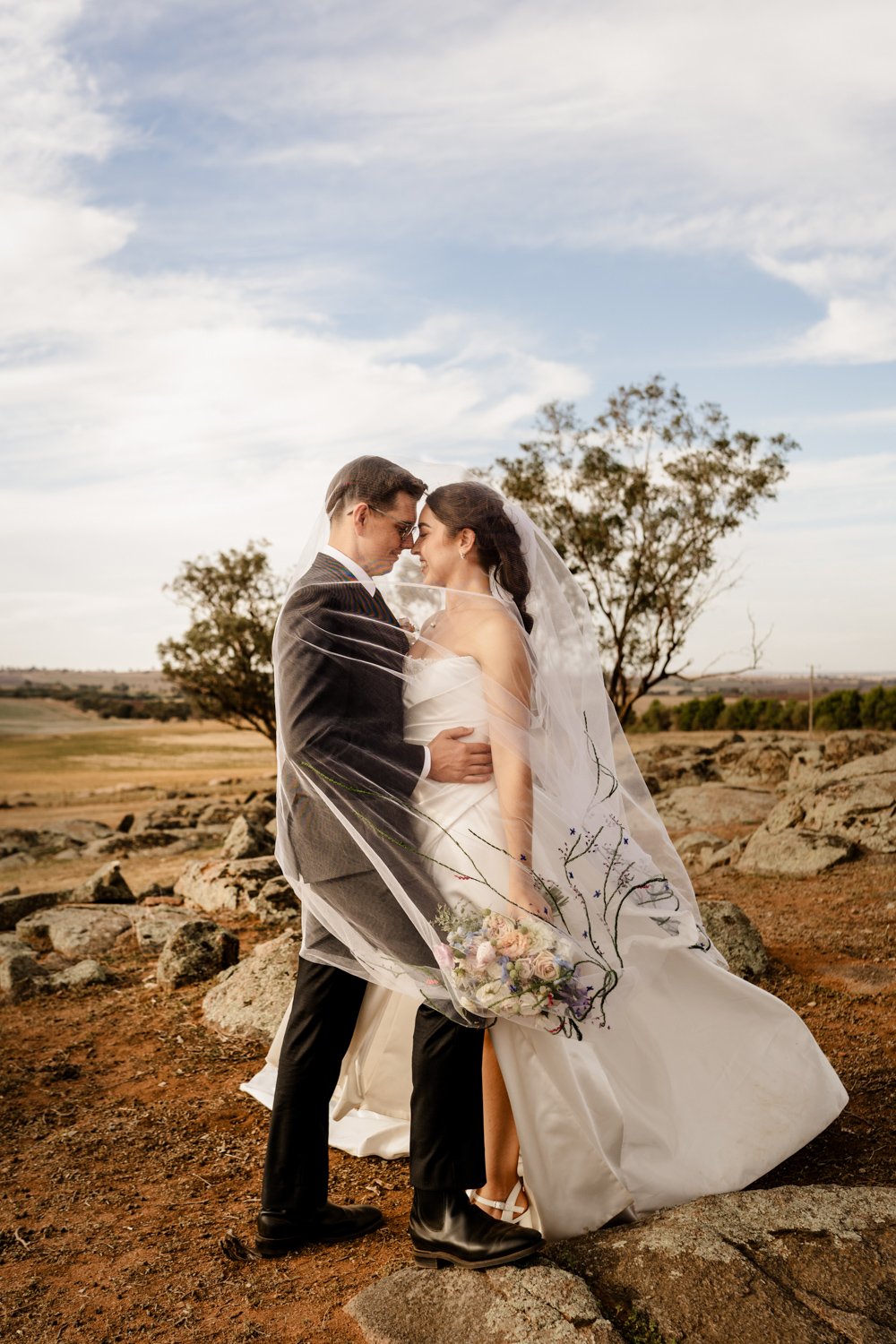 couple under the veil