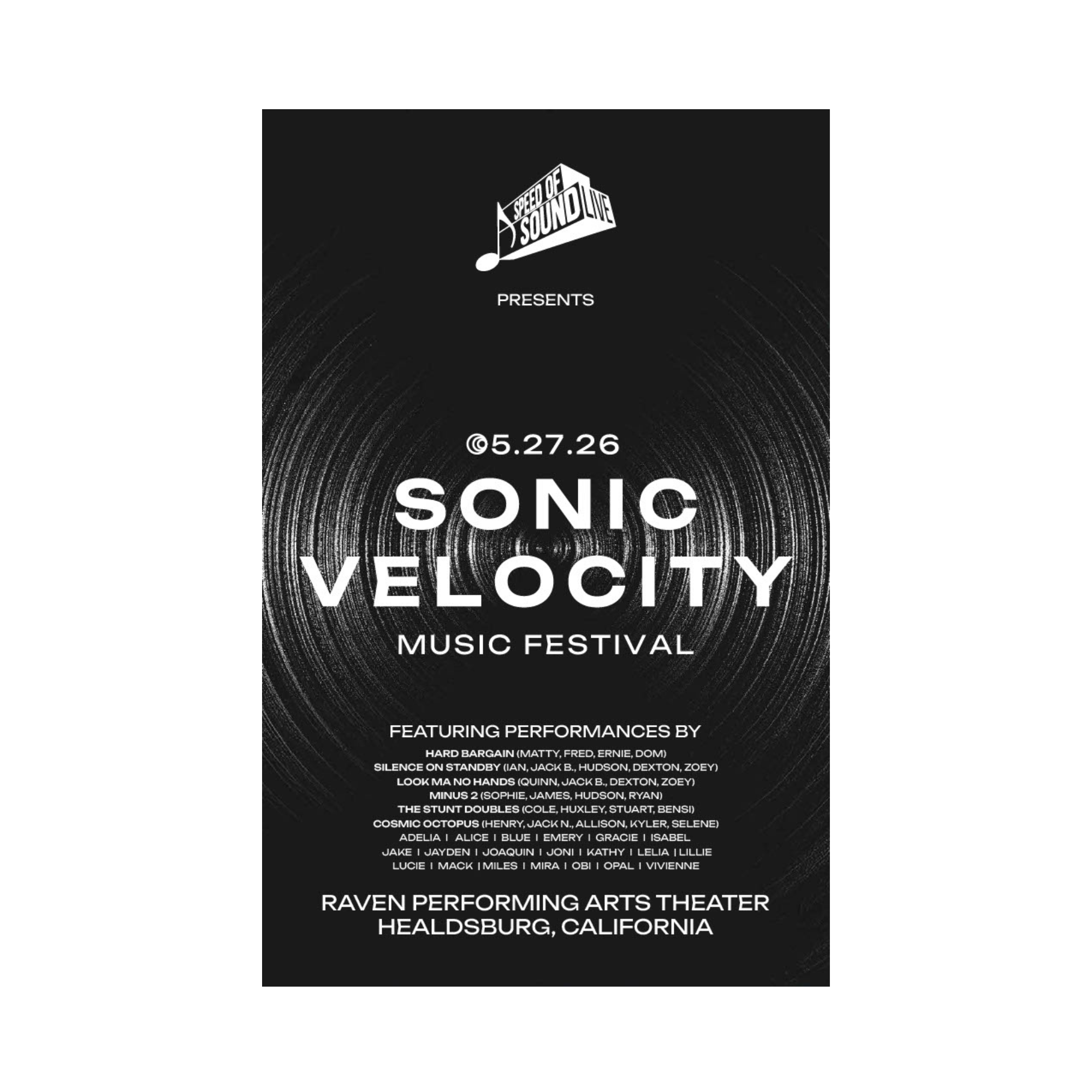 Commemorative Music Festival Poster with student names