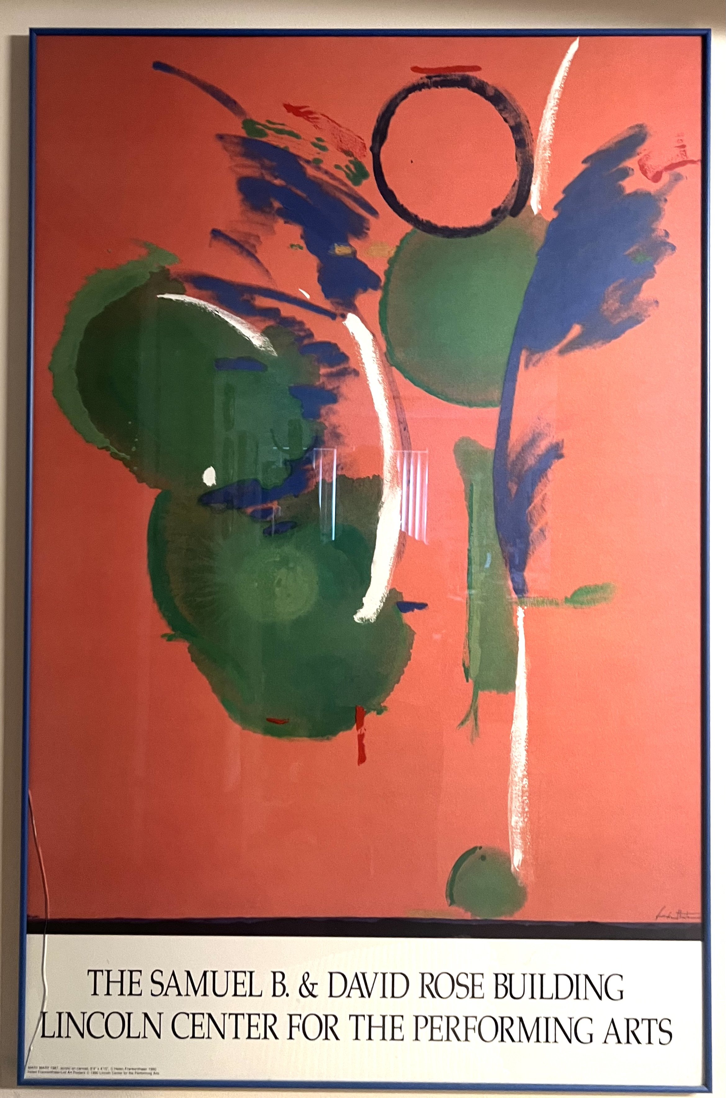 Helen Frankenthaler Abstract Poster Framed 24 x 48 $35 (glass cracked)