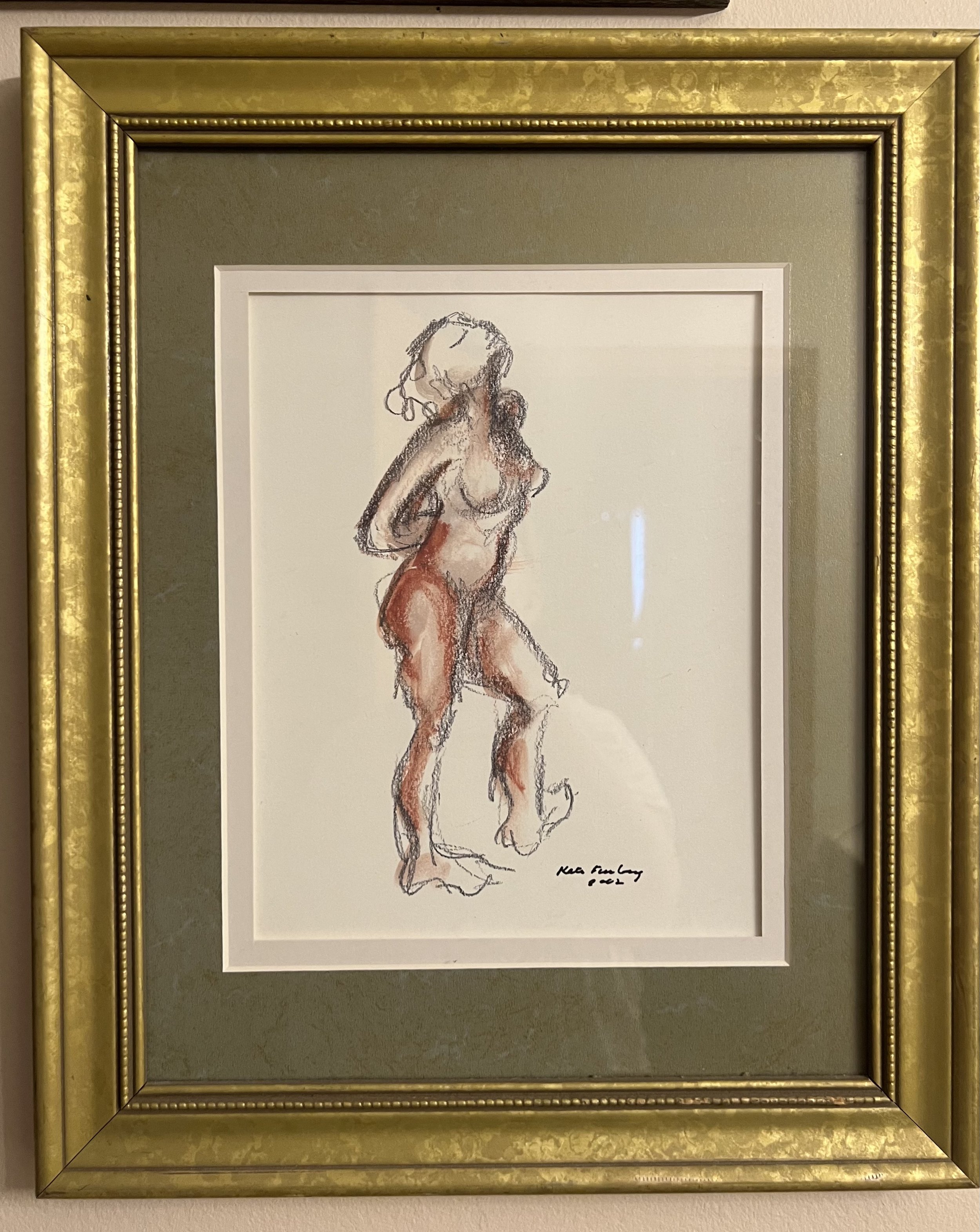 Nude Graphite & Chalk Framed. 12 x 15 $200. Kate Douglas