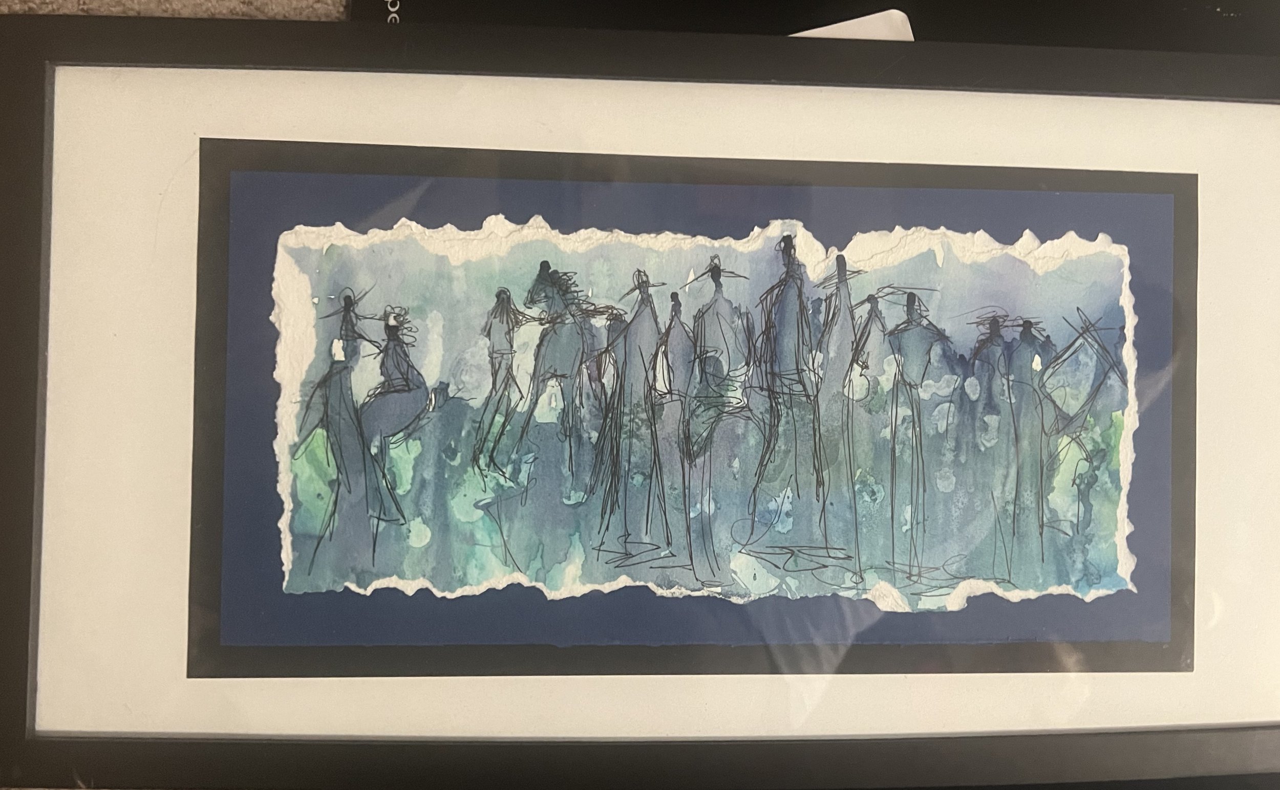 SOLD Heading for the Hills Watercolor 7 x 15 $130 Kate Douglas